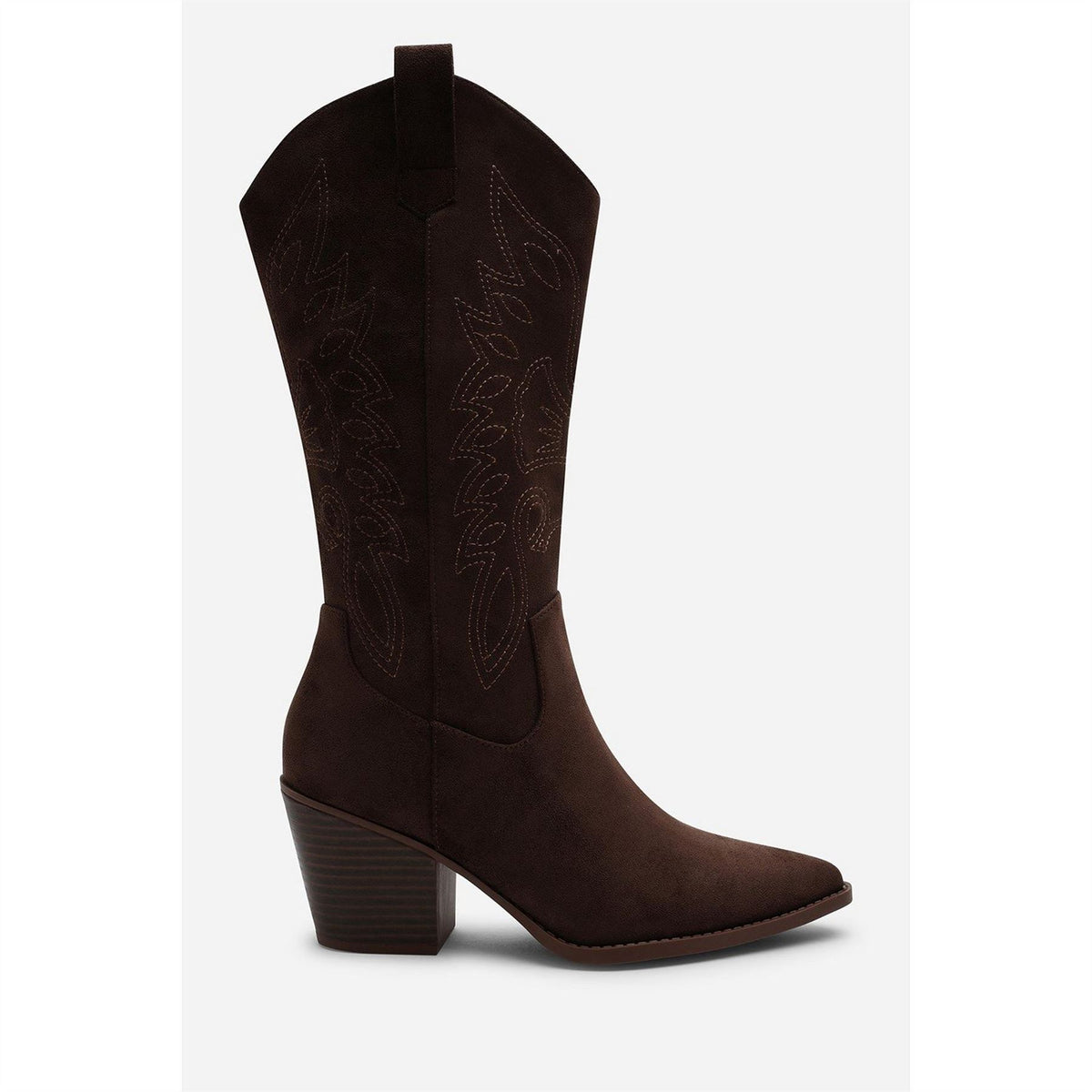 Wheres That From Calf Cowboy Boots Block Heel Western Embroidered