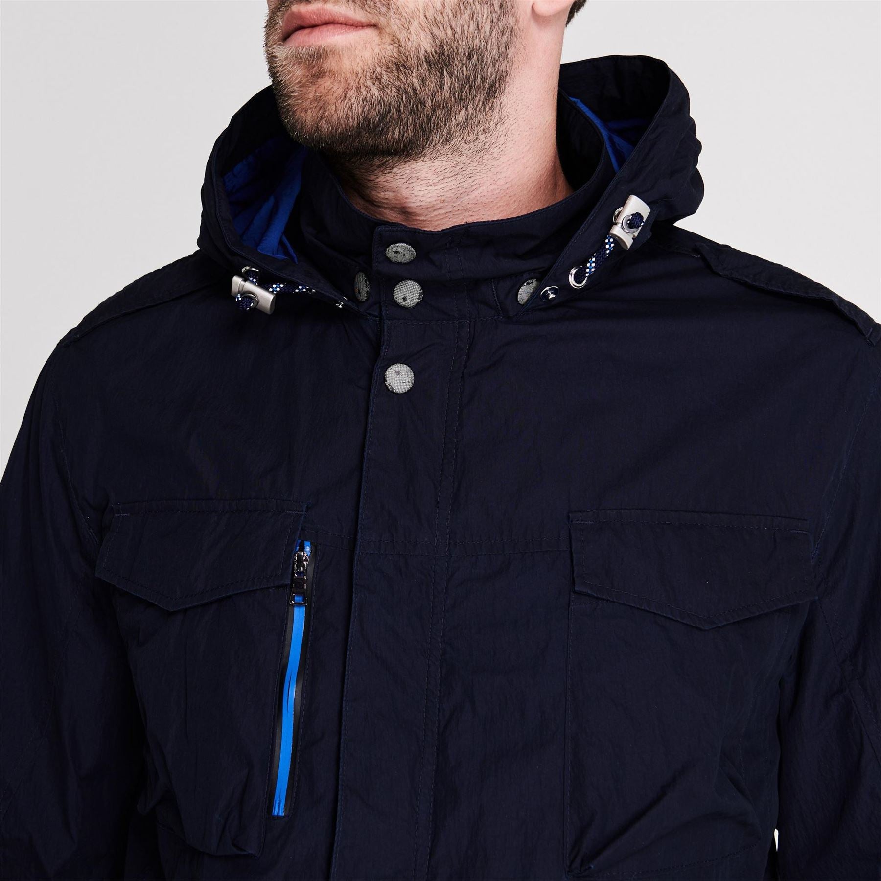 Bugatti  Double Breasted Water Resistant Hooded Pea Coat