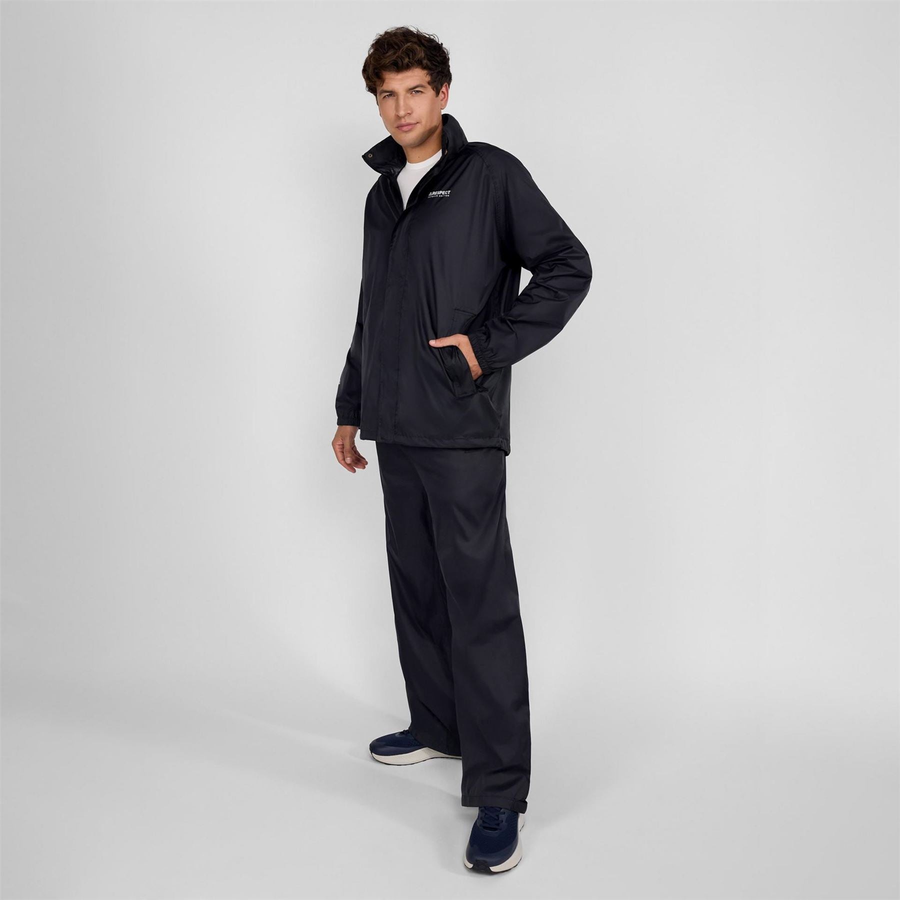 Minoti Men Packaway Waterproof Jacket With Zip Front Black Xs 3xl