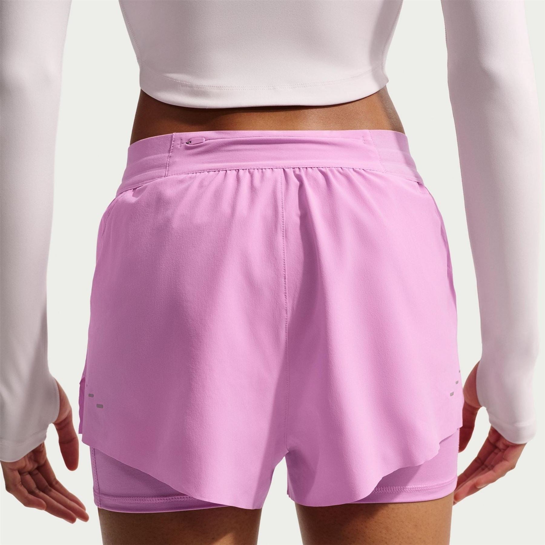 Nike Womens Dri Fit Swift Mid Rise 3 2 In 1 Shorts