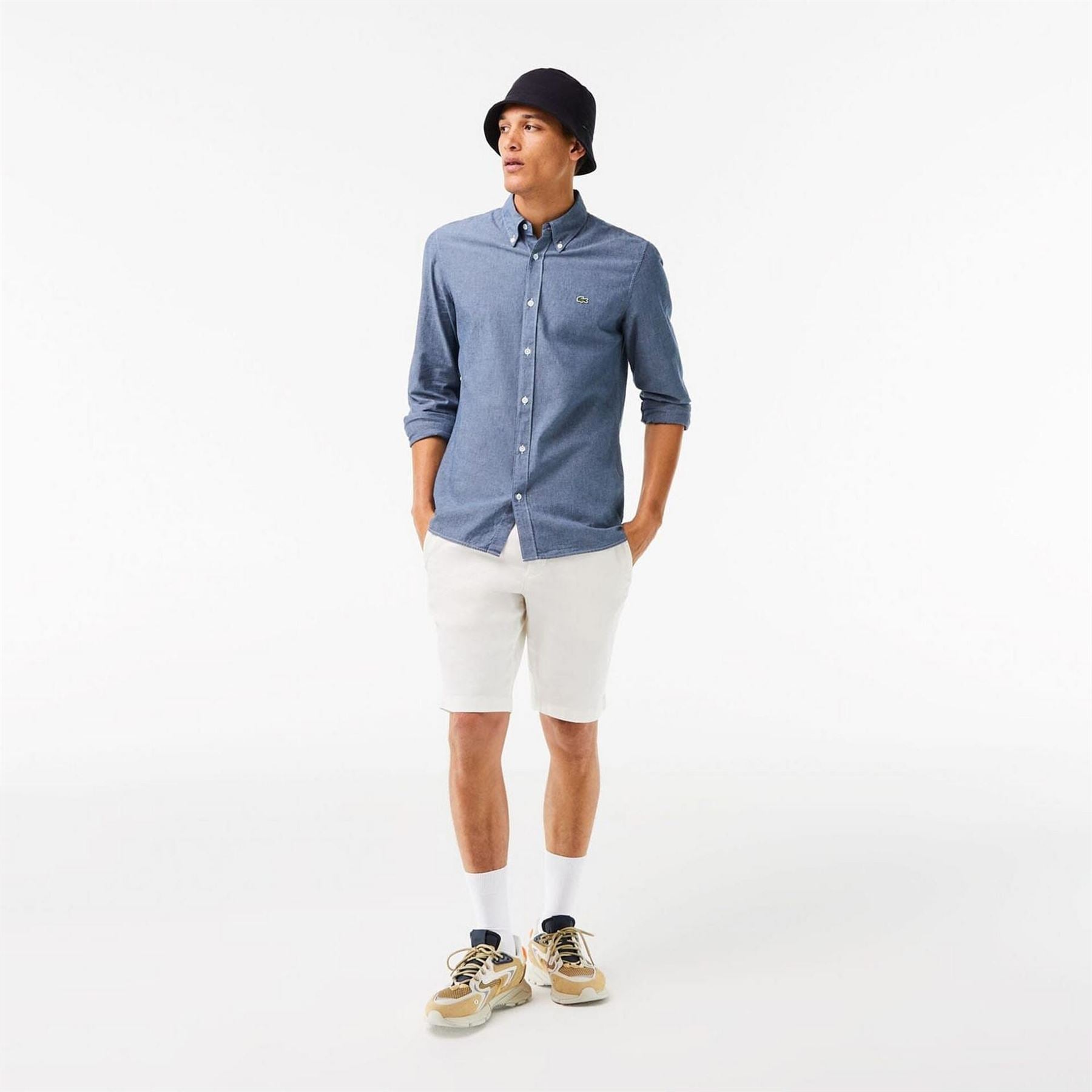 Lacoste Fit Concealed Placket Poplin Shirt