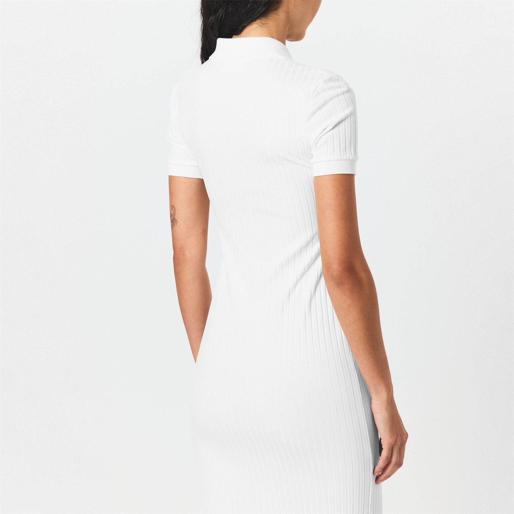 Lacoste Ef9129 Collared Neck Midi T-Shirt Dress