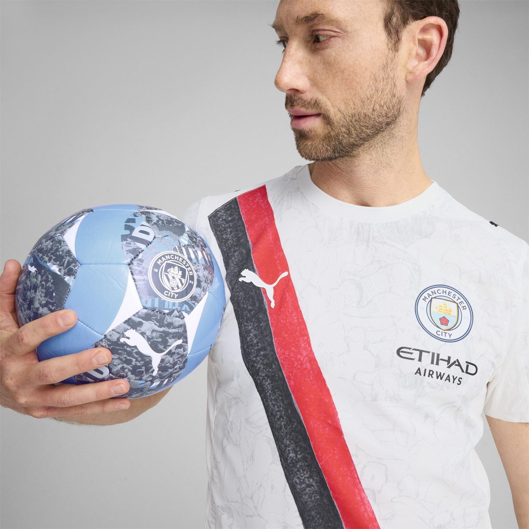 Puma Mens Kidssuper Manchester City Authentic Away Shirt 2025 2026