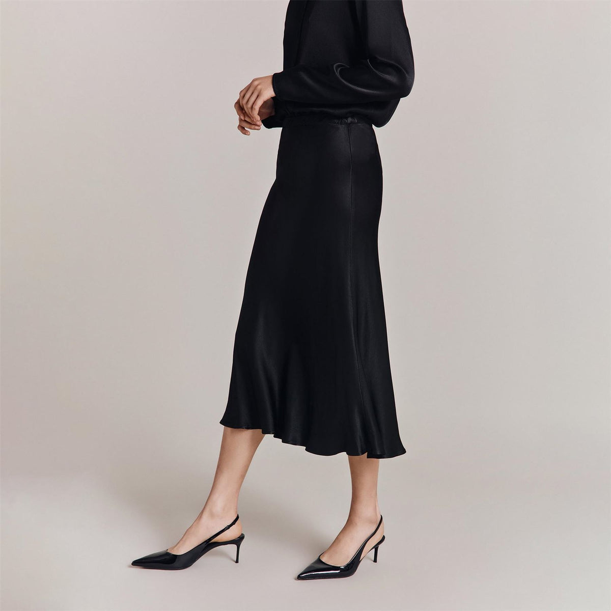 Ghost Luna A Line Bias Cut Slip Skirt
