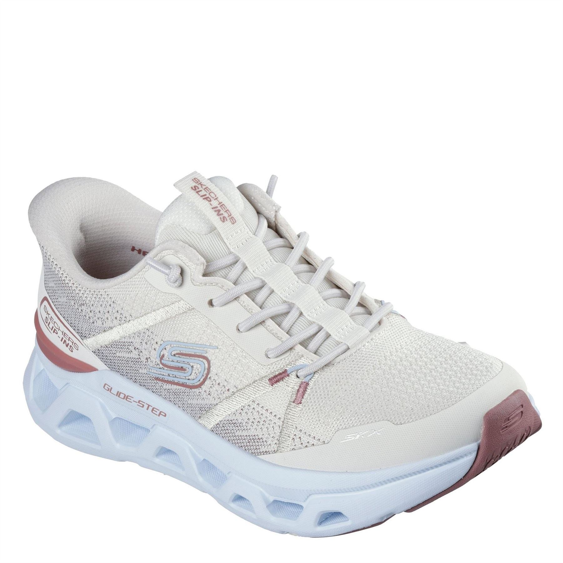 Skechers Womens Mesh Knotted Bungee Slip On Trainers