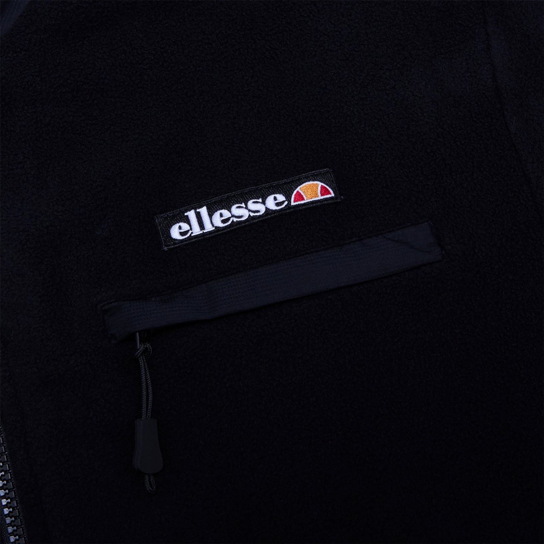 Ellesse Maseben Solid Patterned Full Zipper Ribbed Cuff Fleece Jacket