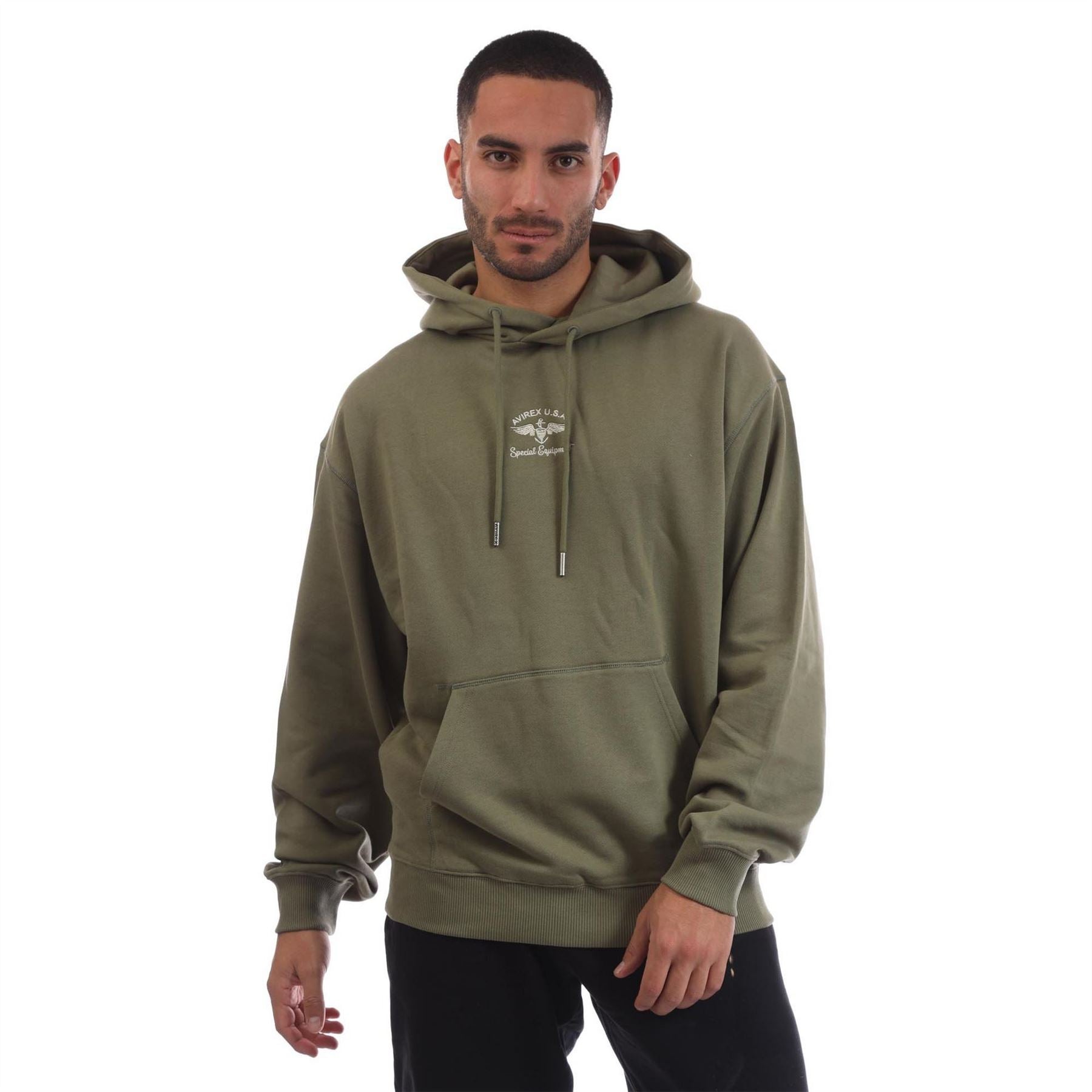 Avirex Belmont Embroidered Hooded Long Sleeve Sweatshirt