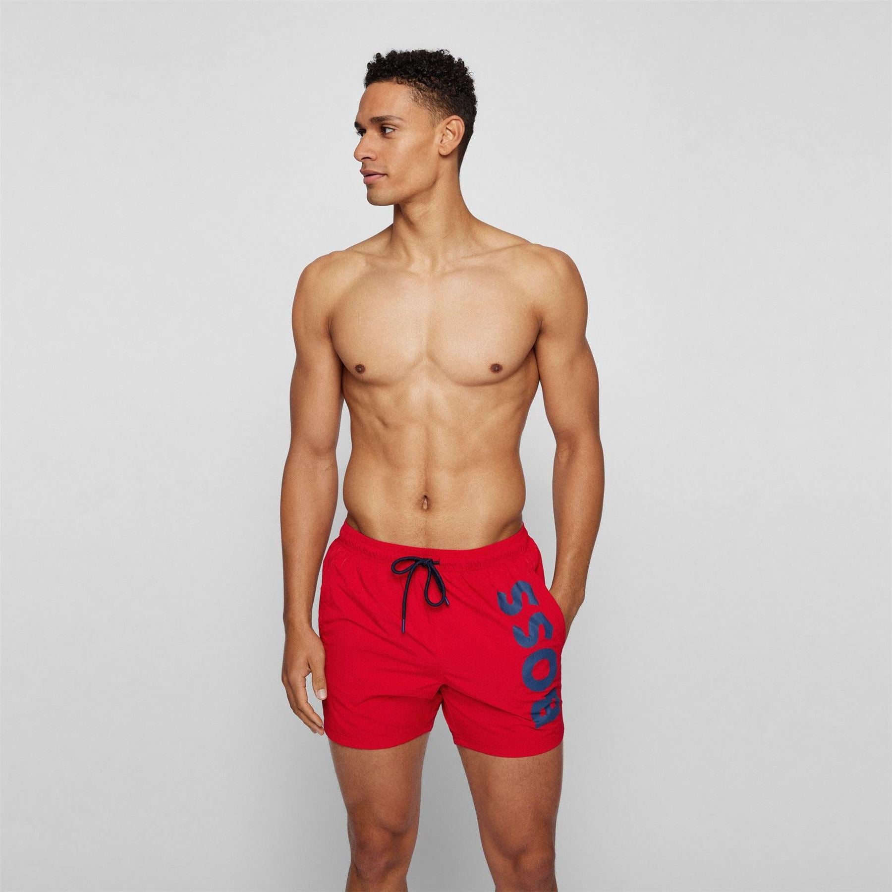 Boss Octopus Swim Shorts With Bold  Branding