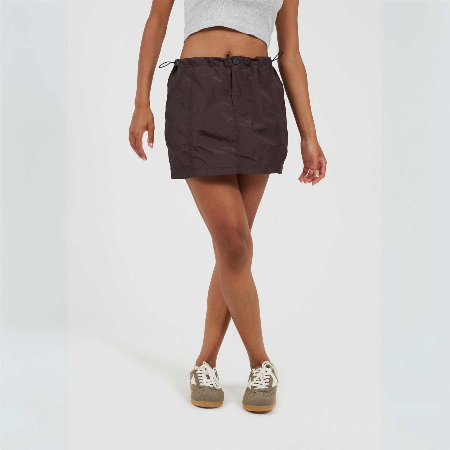 Brave Soul Womens Cargo Mini Skirt With Toggle Waist