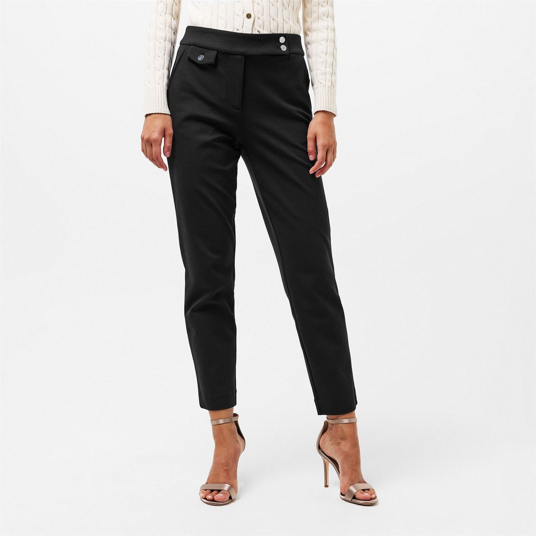 Lauren by Ralph Lauren Real Leather Zinleah Straight Leg Trouser