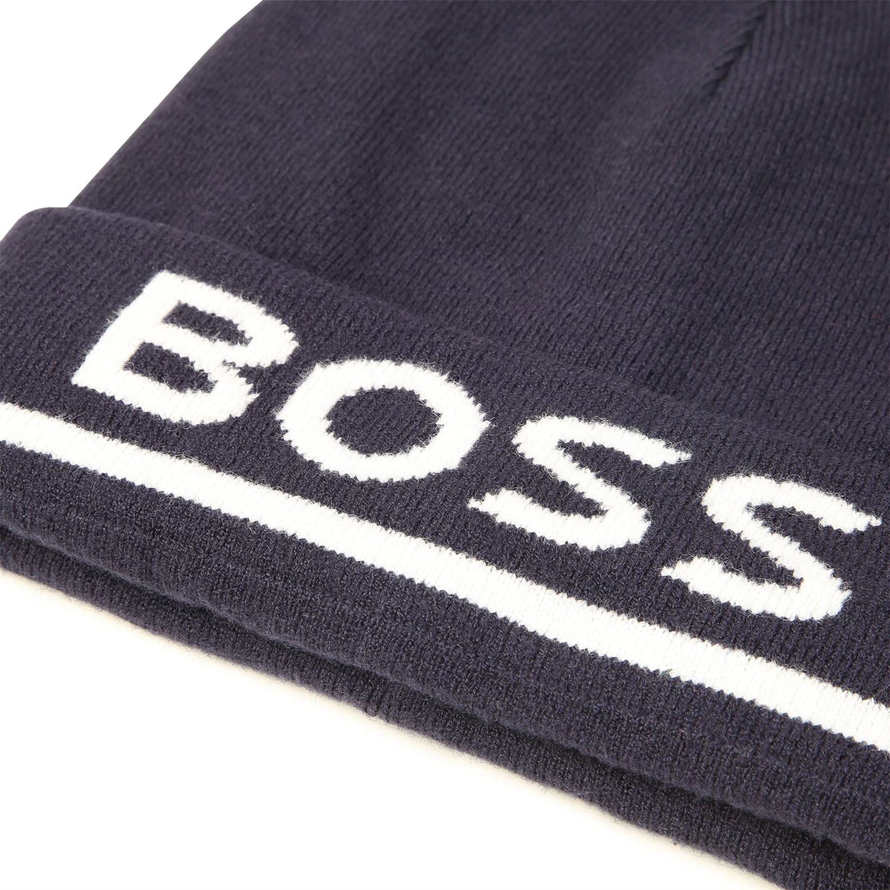 Boss Logo Print Beanie, Bold Logo Beanie