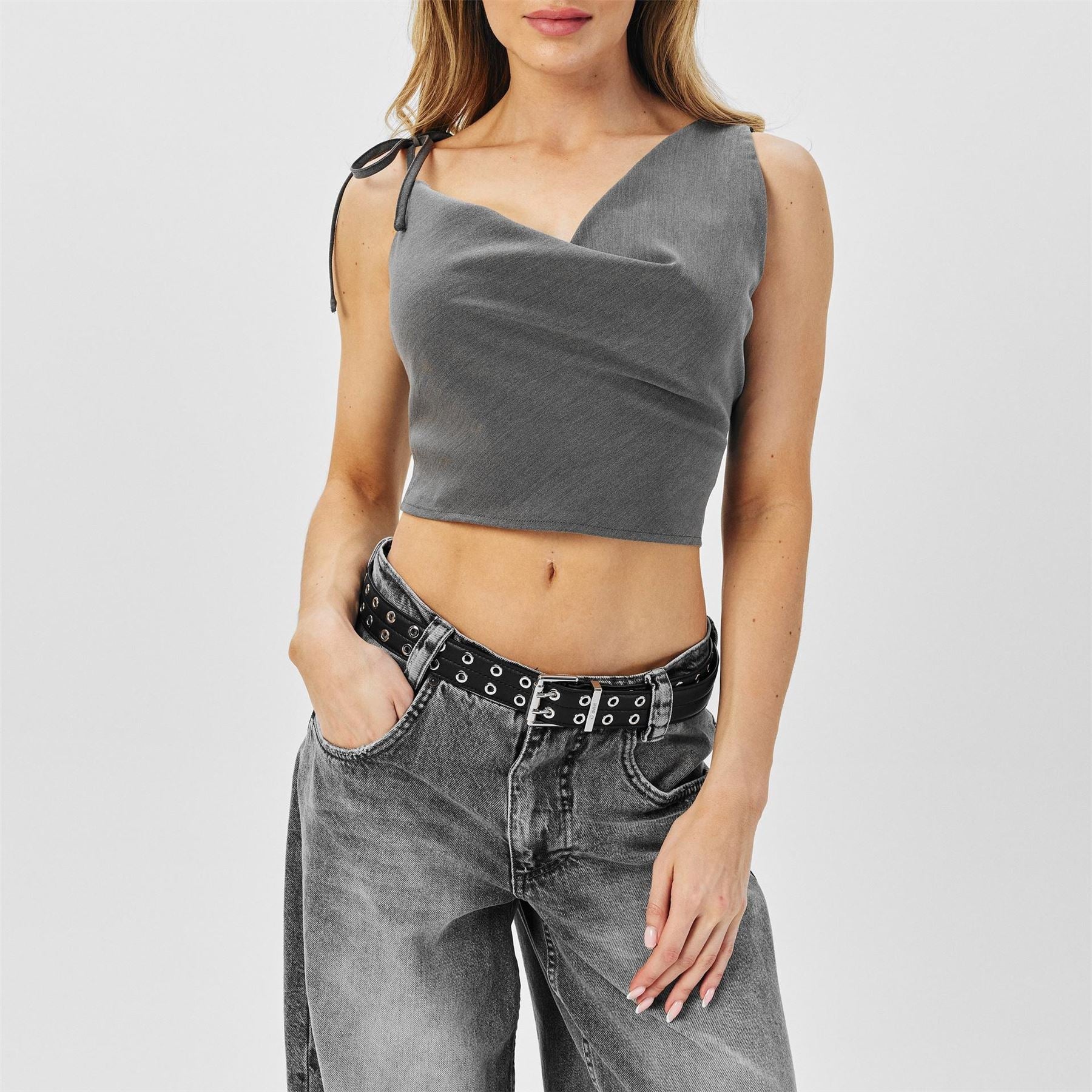 Missy Empire Womens Asymmetric Cowl Neck Top