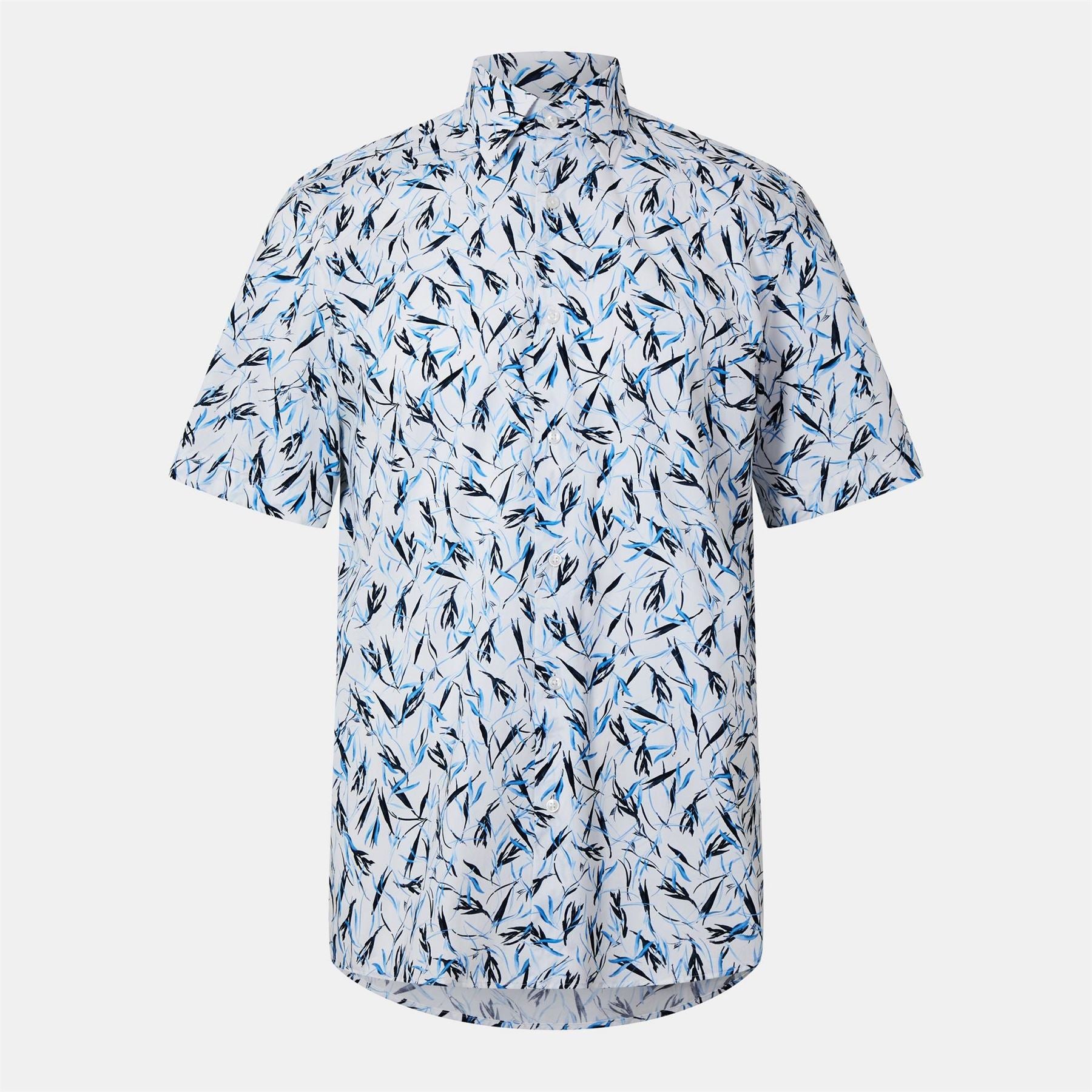 Boss H JOE Kent Patterned Short Sleeve Tailored Fit Shirt