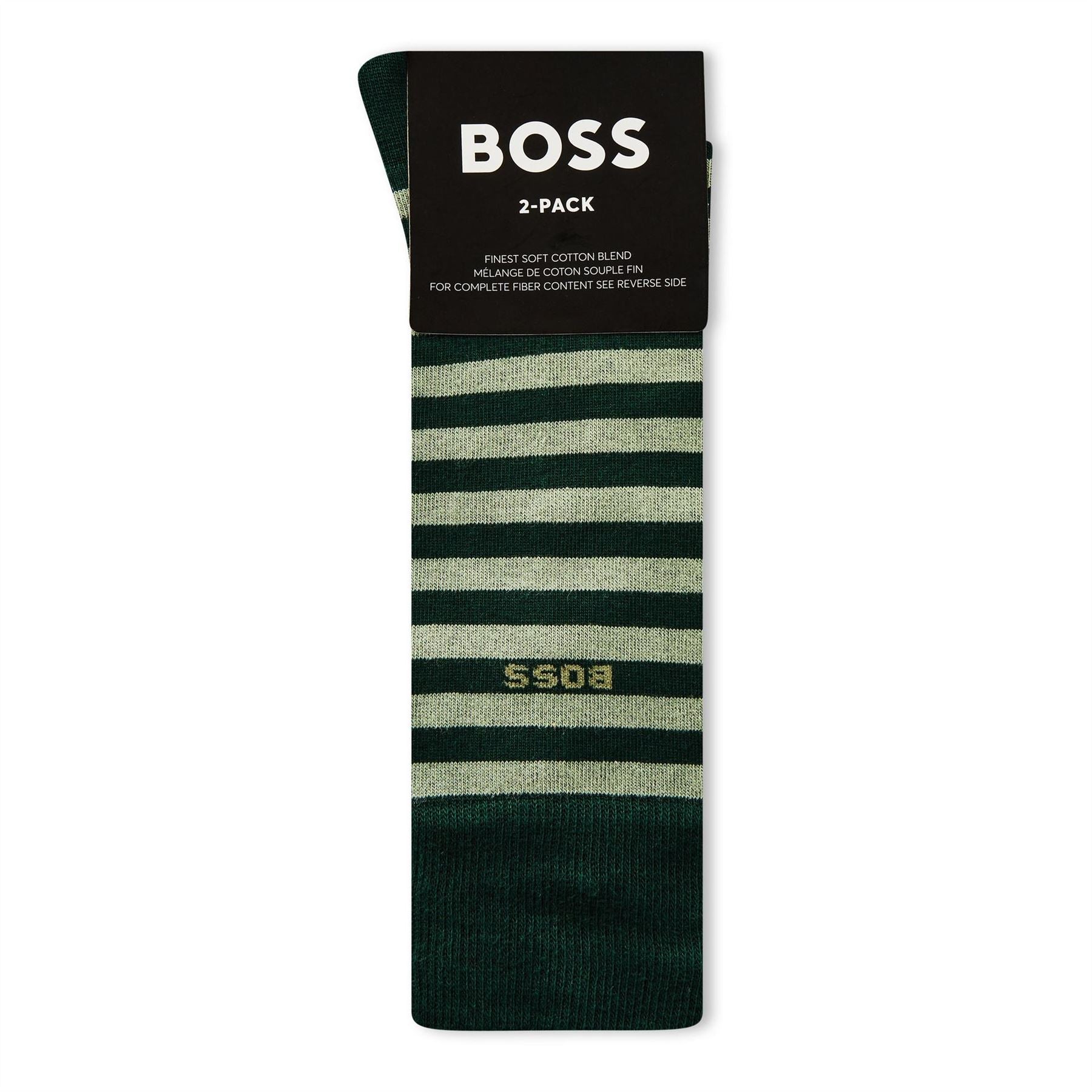 Boss 2 Pack Stripe Crew Socks