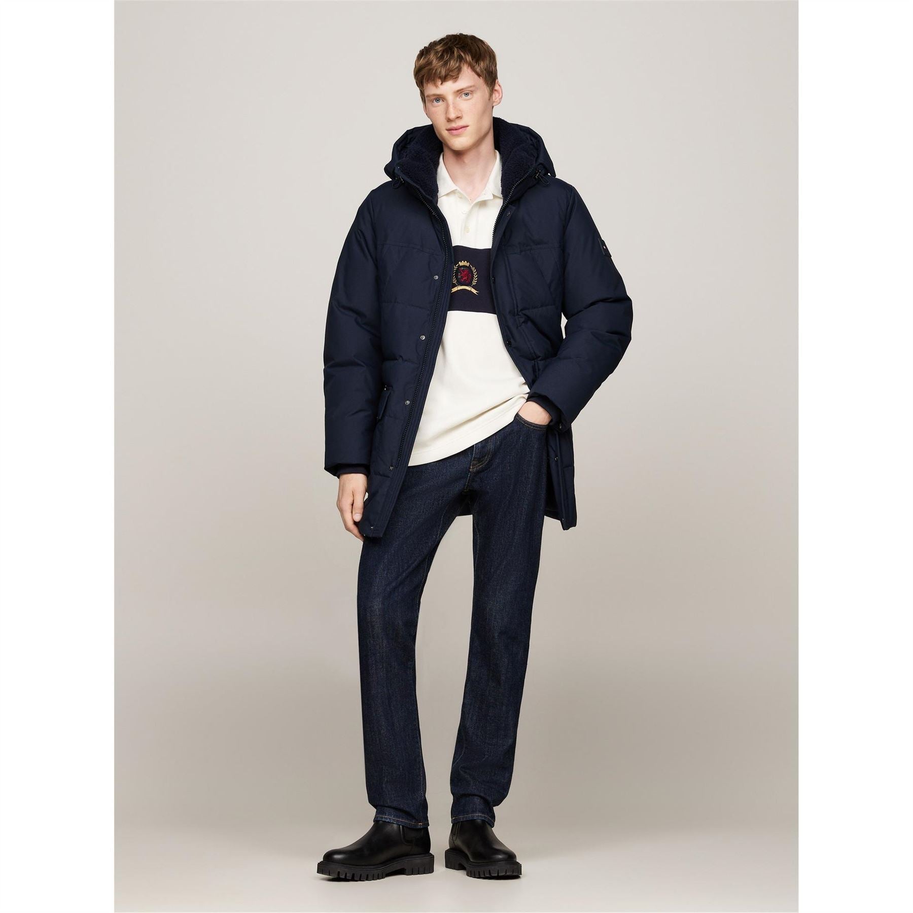 Tommy Hilfiger Padded Utility DWR Hooded Thigh Length Parka