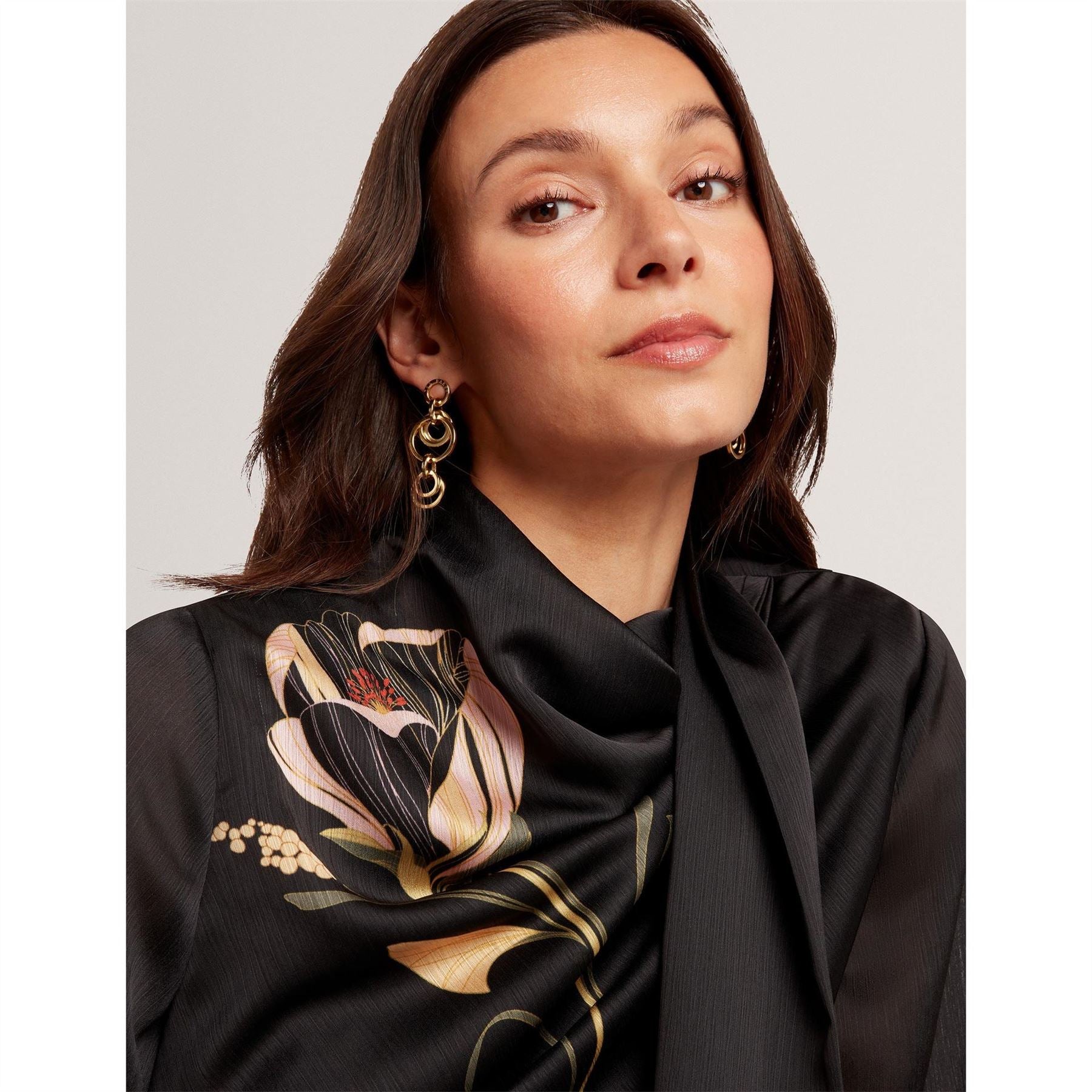 Ted Baker Tie Neck Long Sleeve Blouse