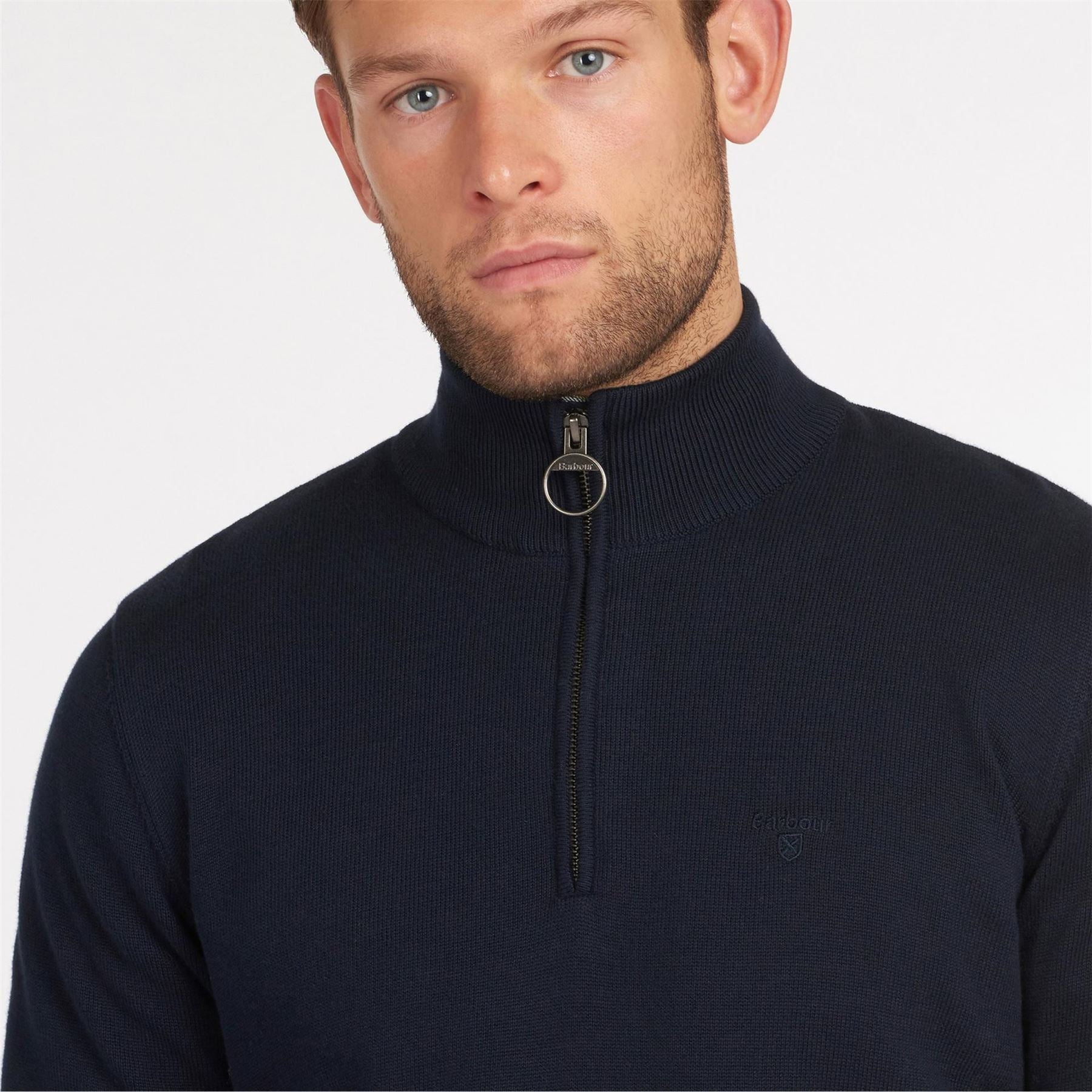Barbour Half Zip Cotton Knitted Jumper