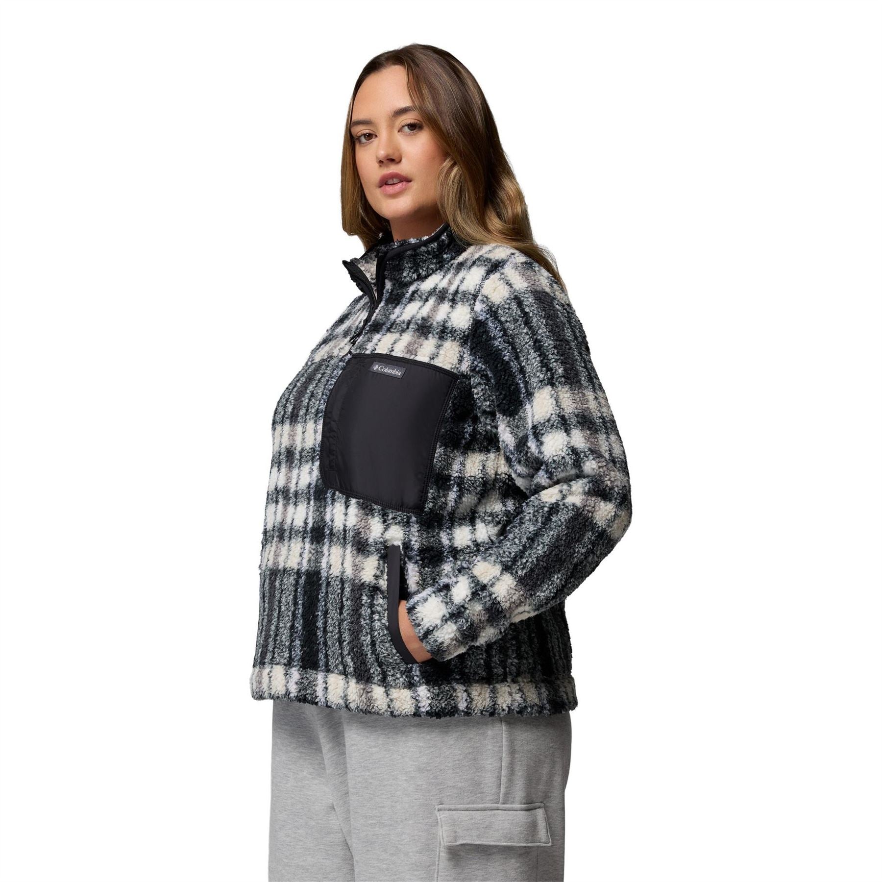 Columbia Funnel Neck High Collar Long Sleeve Sweatshirt