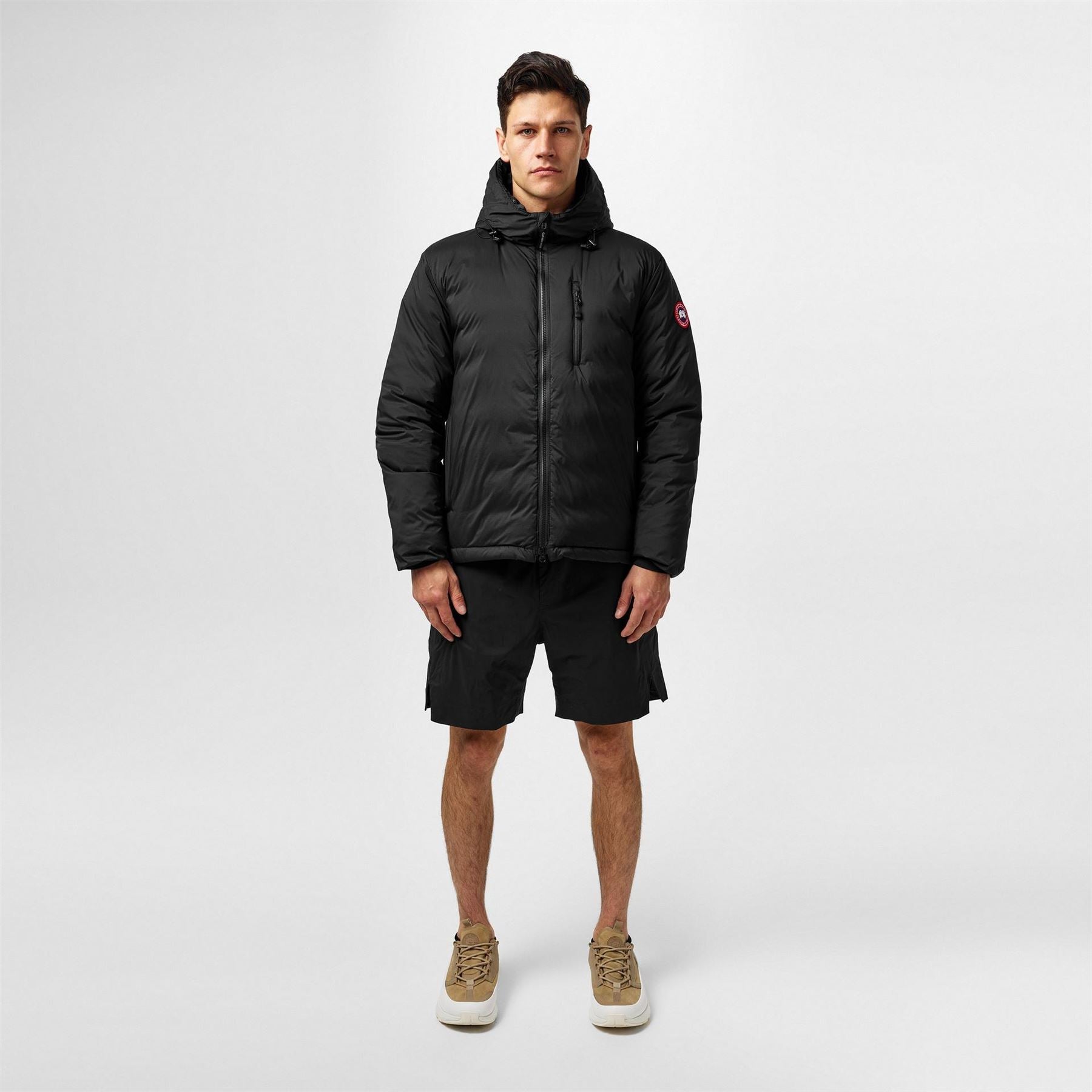 Canada Goose Lodge Down 750 Fill Dwr Wind Resistant Hooded Short Puffer Jacket