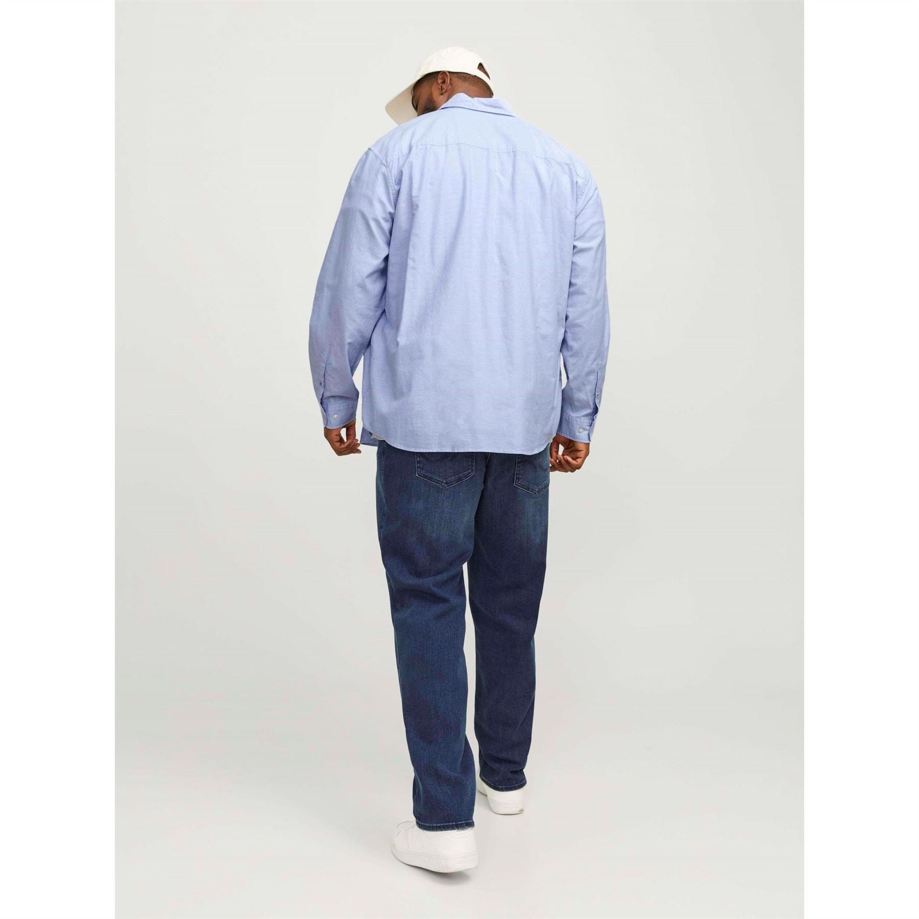 Jack and Jones Oxford Chest Pocket Collared Long Sleeve Cuban Shirt