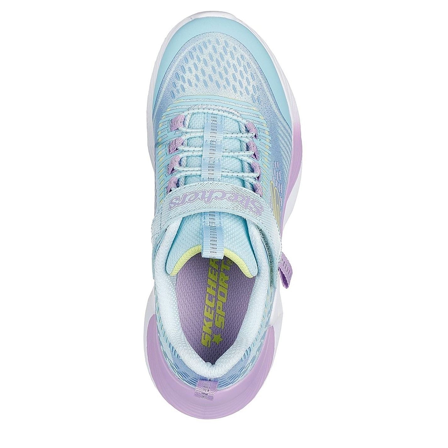 Skechers Sparkle Mesh Print Low Top Sneakers with Bungee Straps