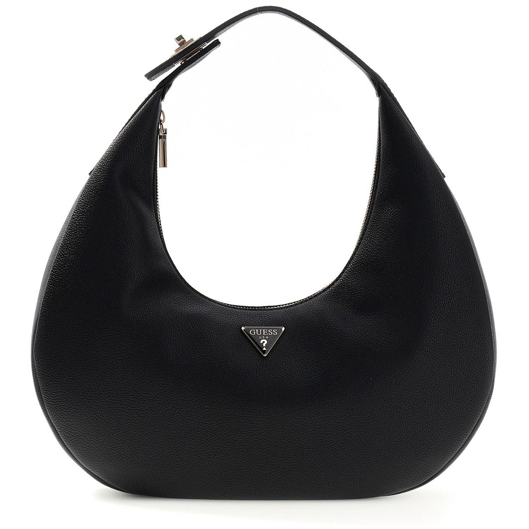 Guess Evie Crescent Shape Hobo Bag with Silver Tone Hardware