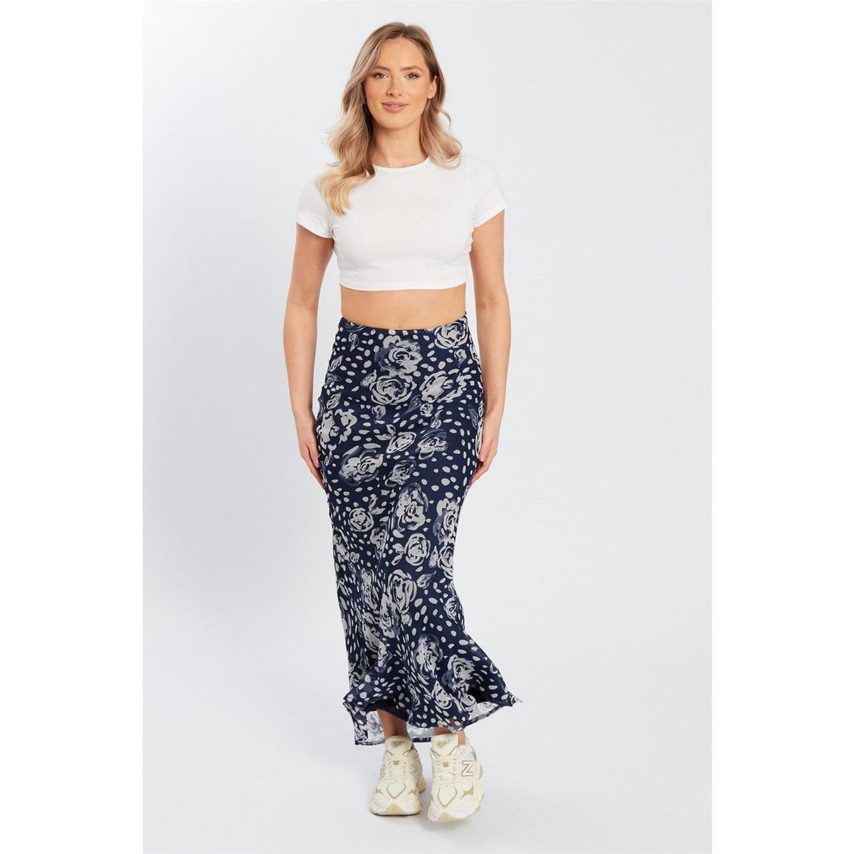 Influence Bias Floral Patterned Maxi Skirt