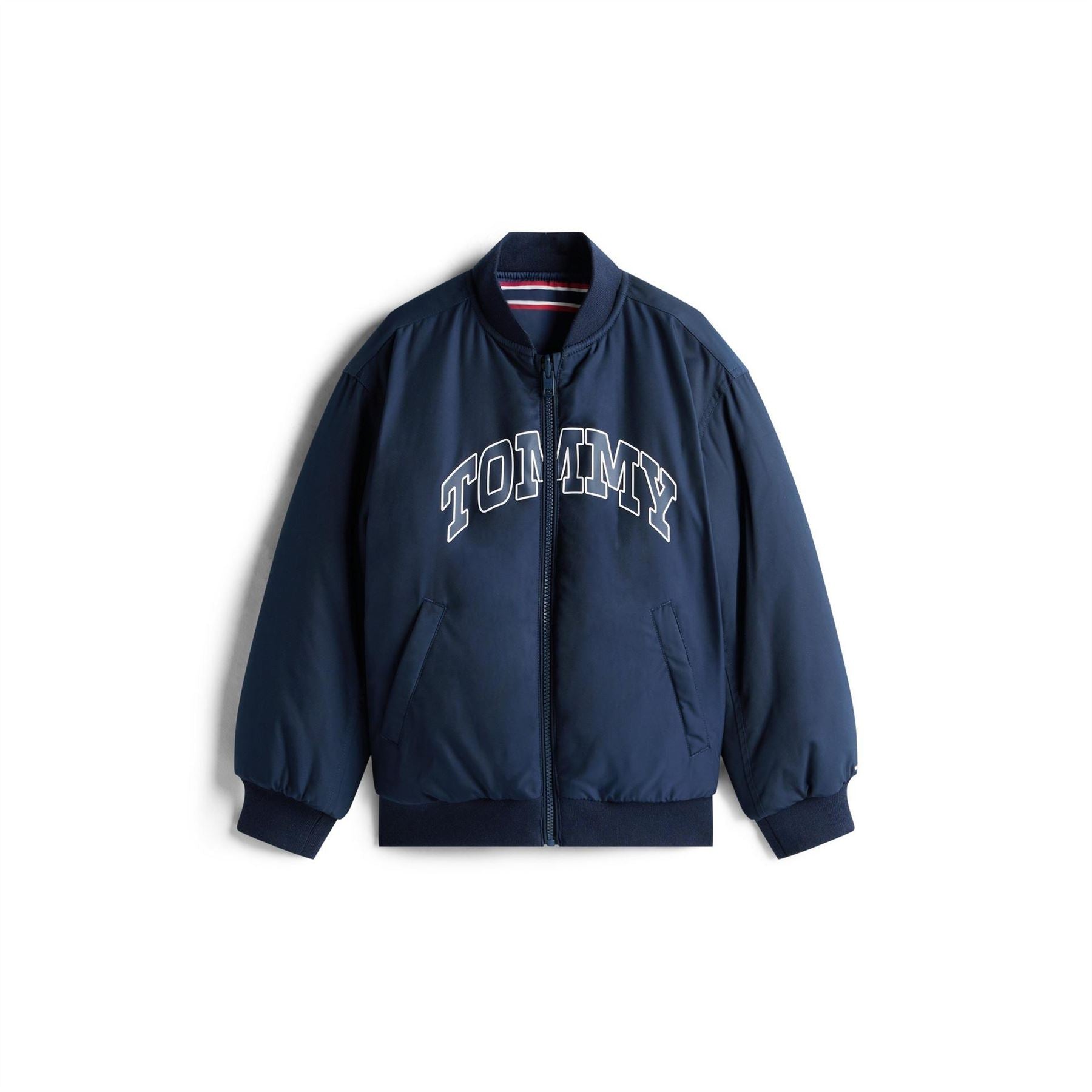 Tommy Hilfiger Varsity Stripe Patterned Ribbed Cuff Bomber Jacket