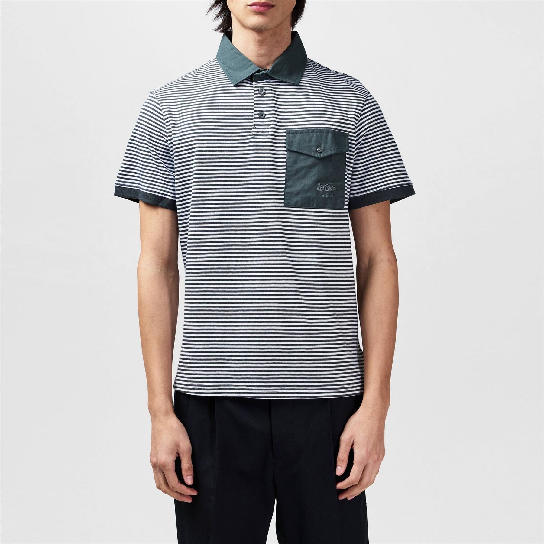Lee Cooper Mens Stripe Polo