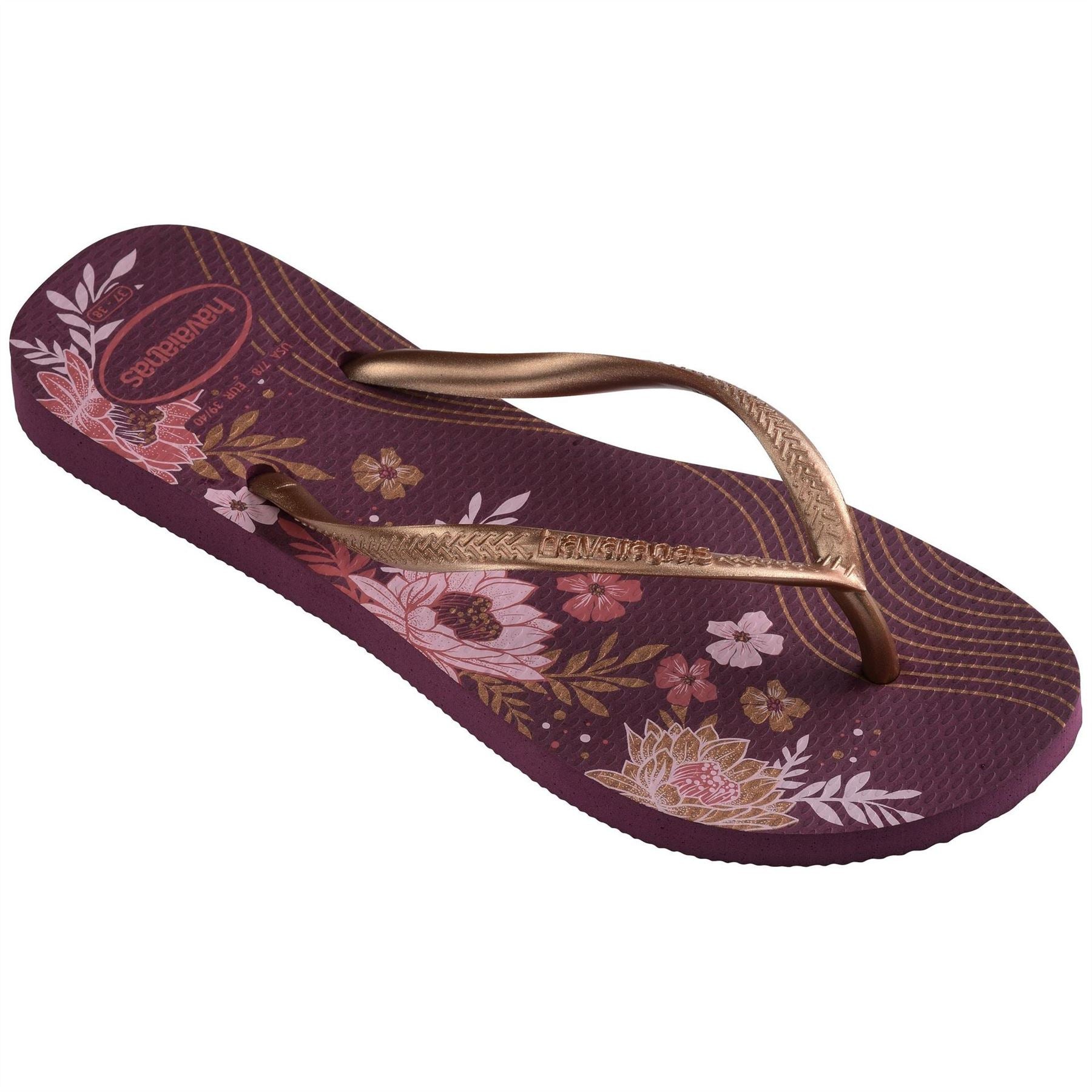 Havaianas Floral Print Thong Toe Flip Flops