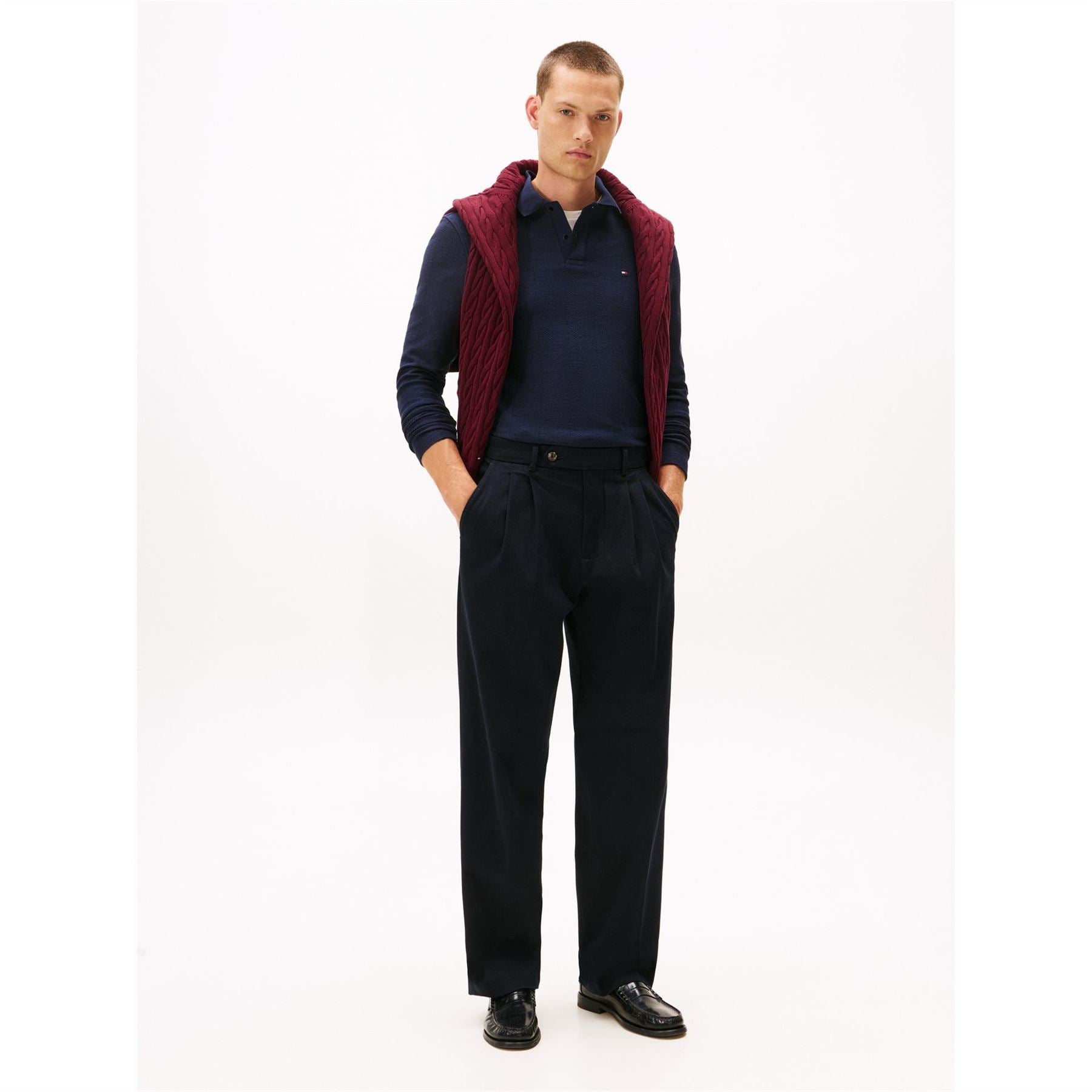 Tommy Hilfiger Herring Collared Neck Long Sleeve Polo Shirt