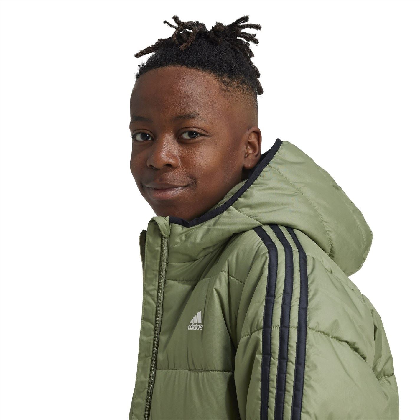 adidas Kids Essentials 3S Hooded Long Sleeve Puffer Jacket