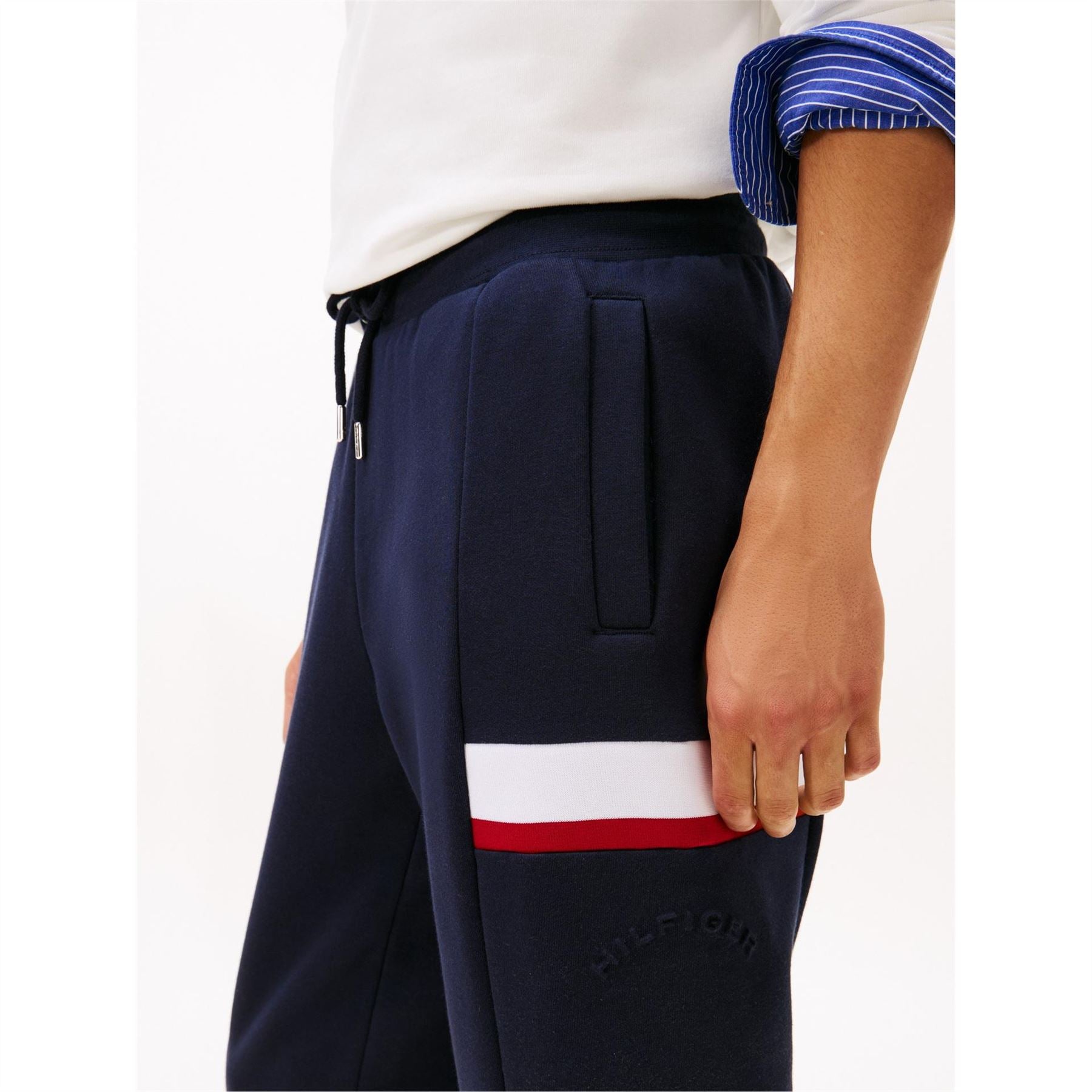 Tommy Hilfiger Ribbed Cuff Solid Patterned Slim Joggers