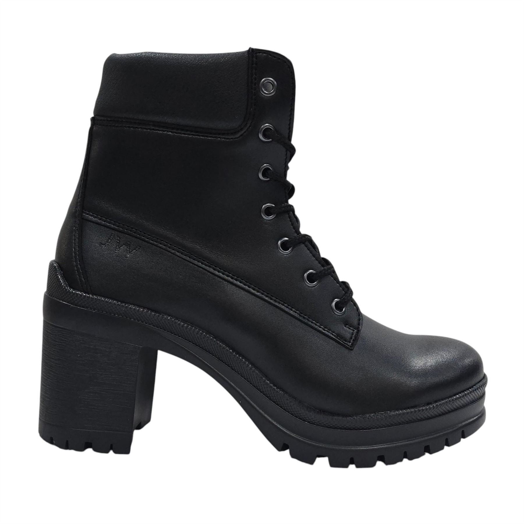 Jack Wills Premium Leather Block Heel Lace Up Ankle Boots