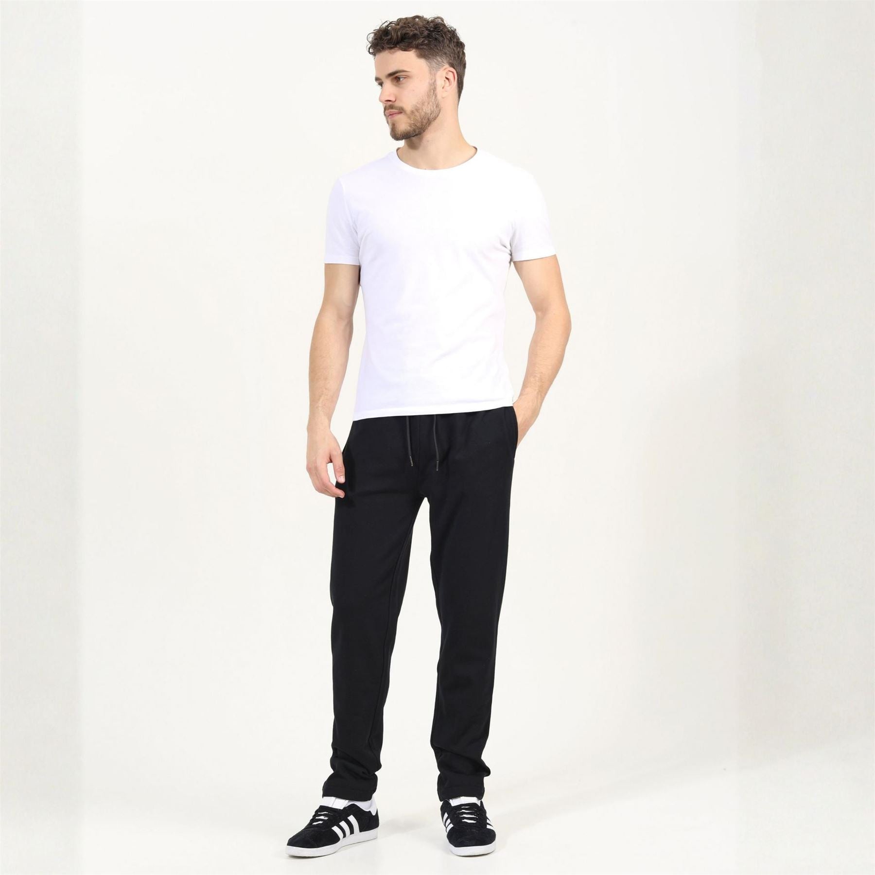 Brave Soul Straight Leg Open Hem Fleece Jogging Bottoms