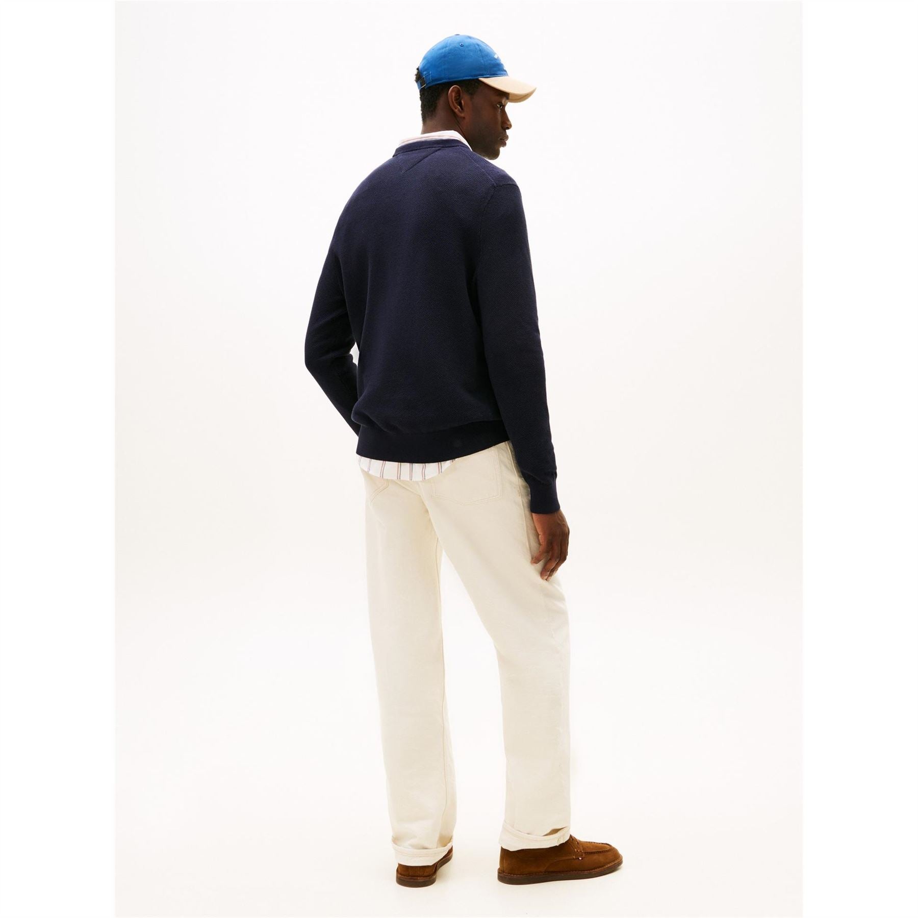 Tommy Hilfiger Crew Neck Ribbed Collar Long Sleeve Sweater