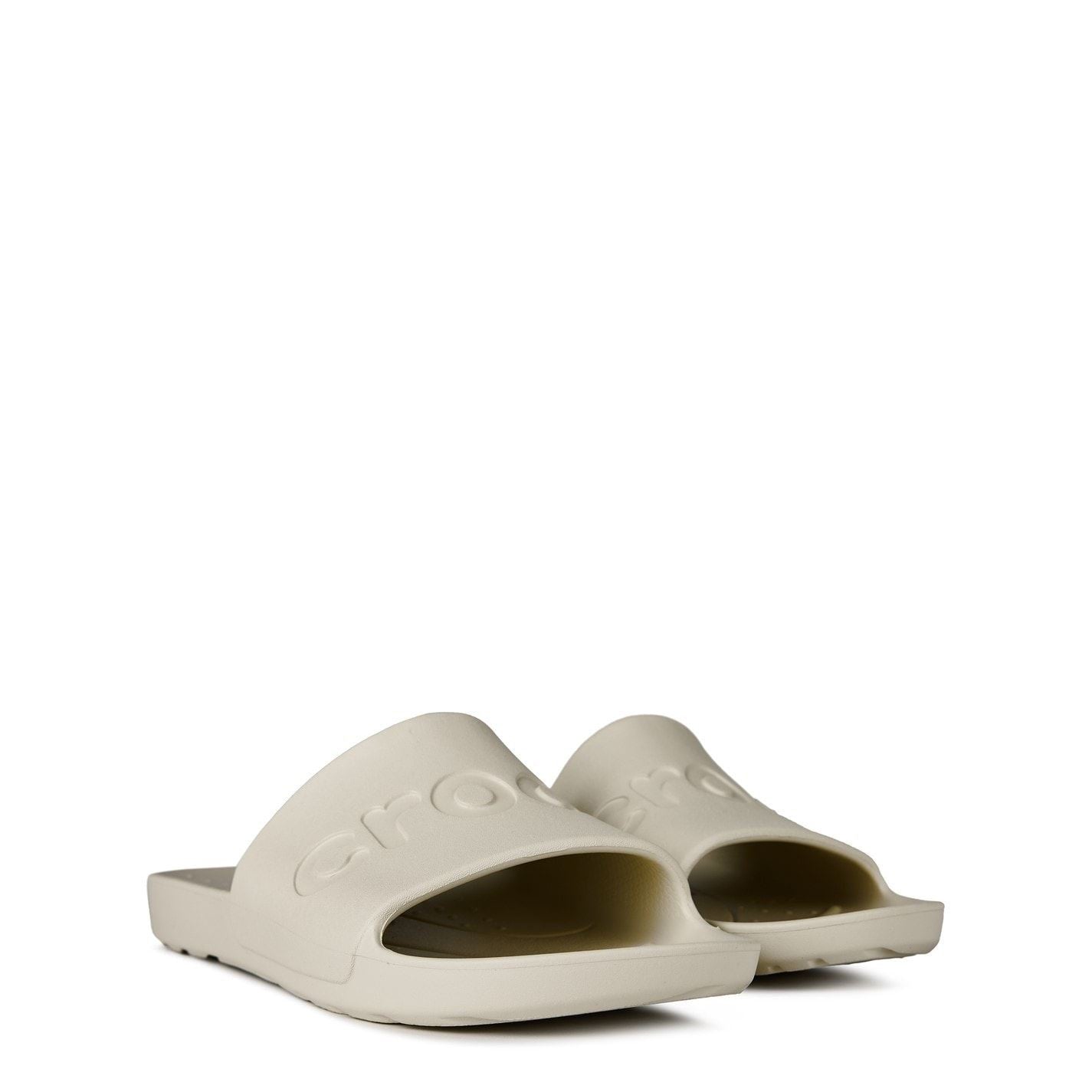 Crocs Logo Print Open Toe Flat Heel Slides