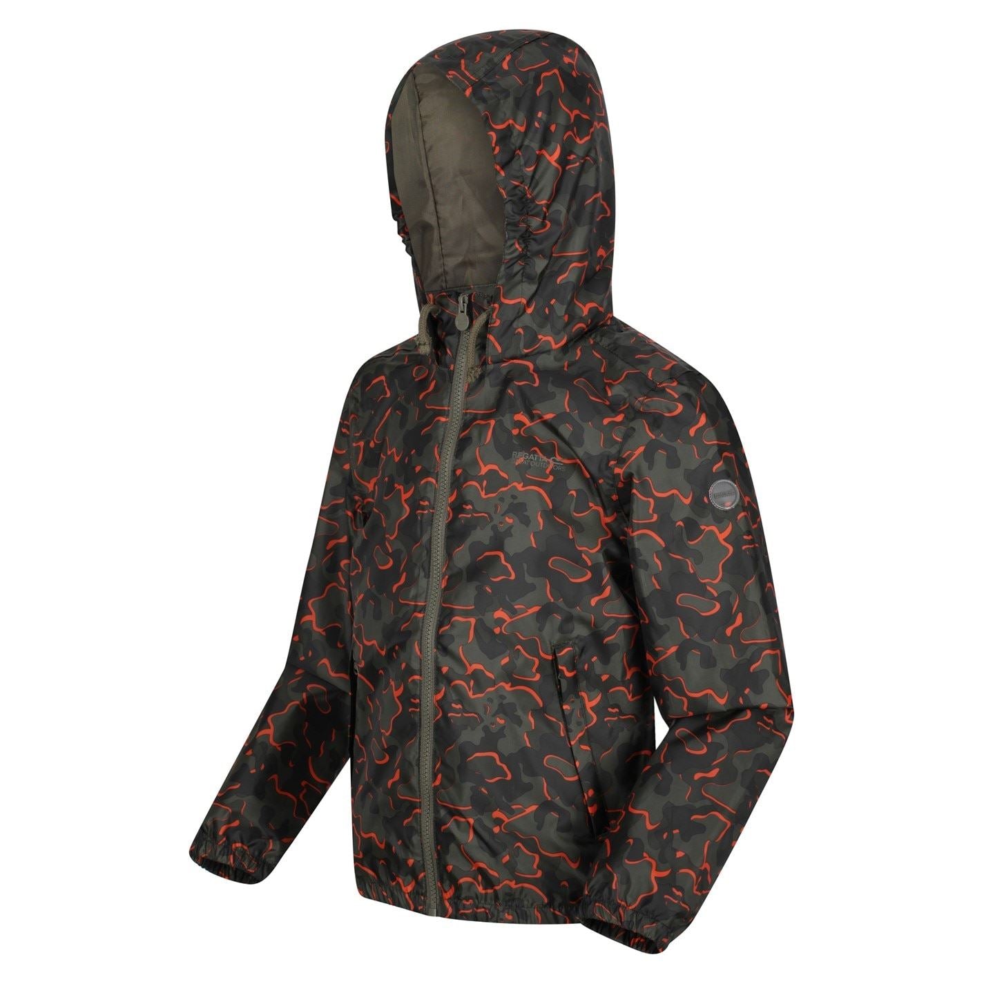Regatta Catkin Hooded Double Zipped Pocket Rain Jacket