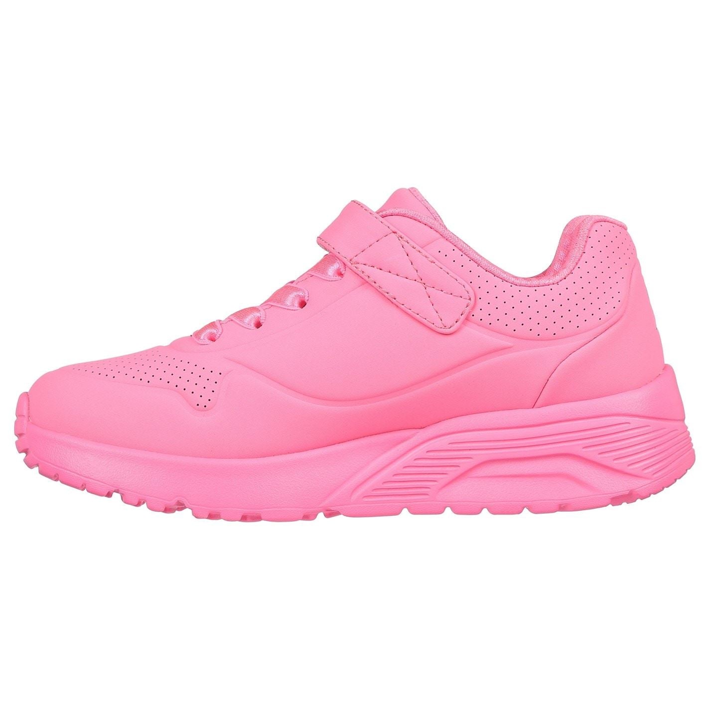 Skechers Duraleather W Metallic Heel Lace Up Low Top Trainers Girls