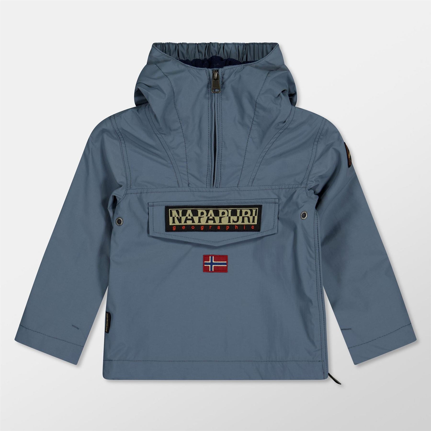 Napapijri Rainforest Solid Patterned Hooded Chest Pocket Rain Jacket