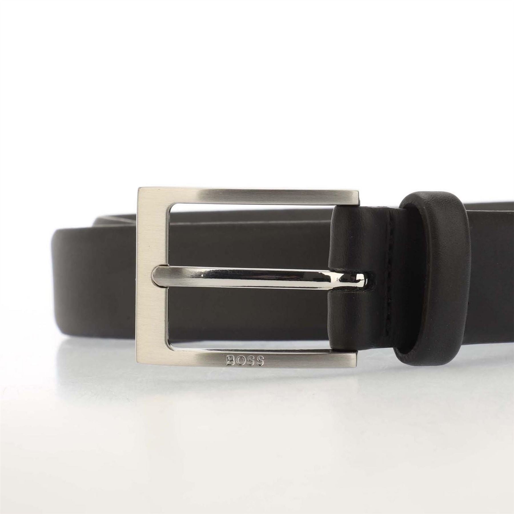 Boss Leather Pin Buckle Belt with Logo