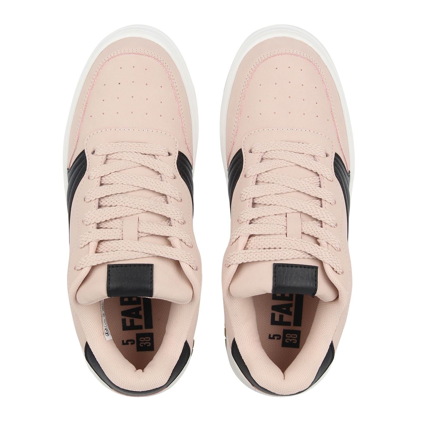 Fabric JN54 Round Toe Flat Heel Trainers