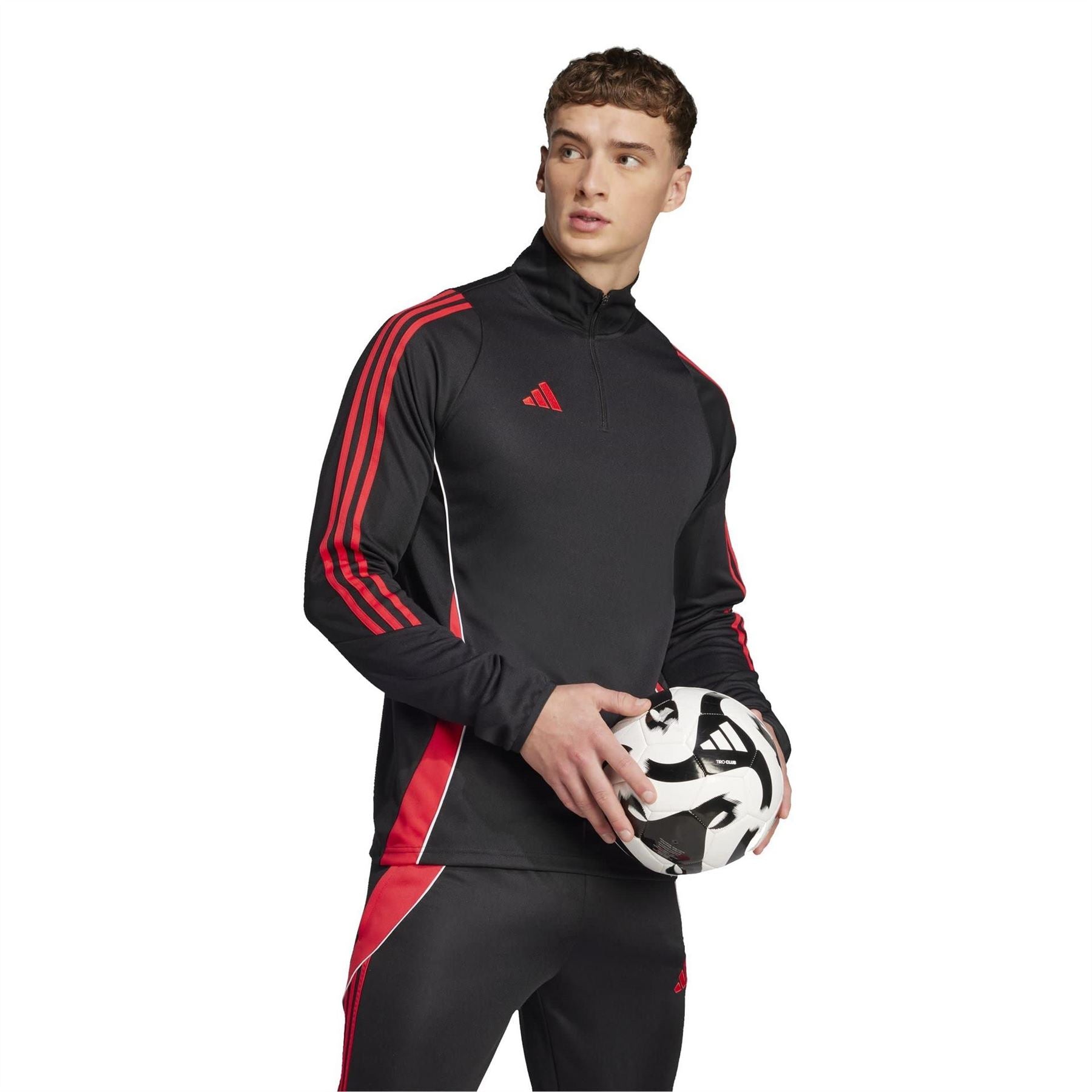 adidas Tiro24 Zip Neck Raglan Sleeve Athletic Top