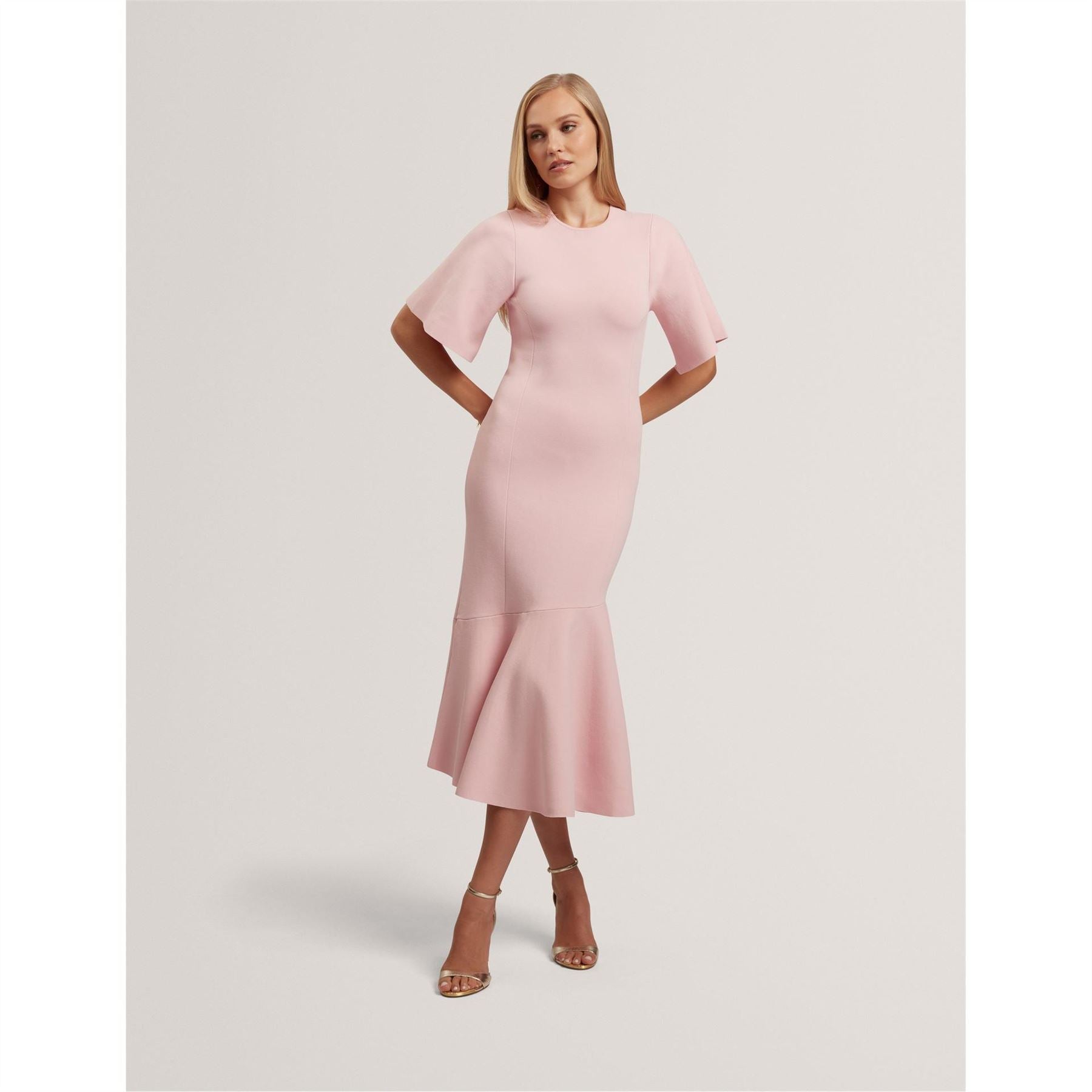 Ted Baker Short Sleeve Midi Knitted Jumper Dress
