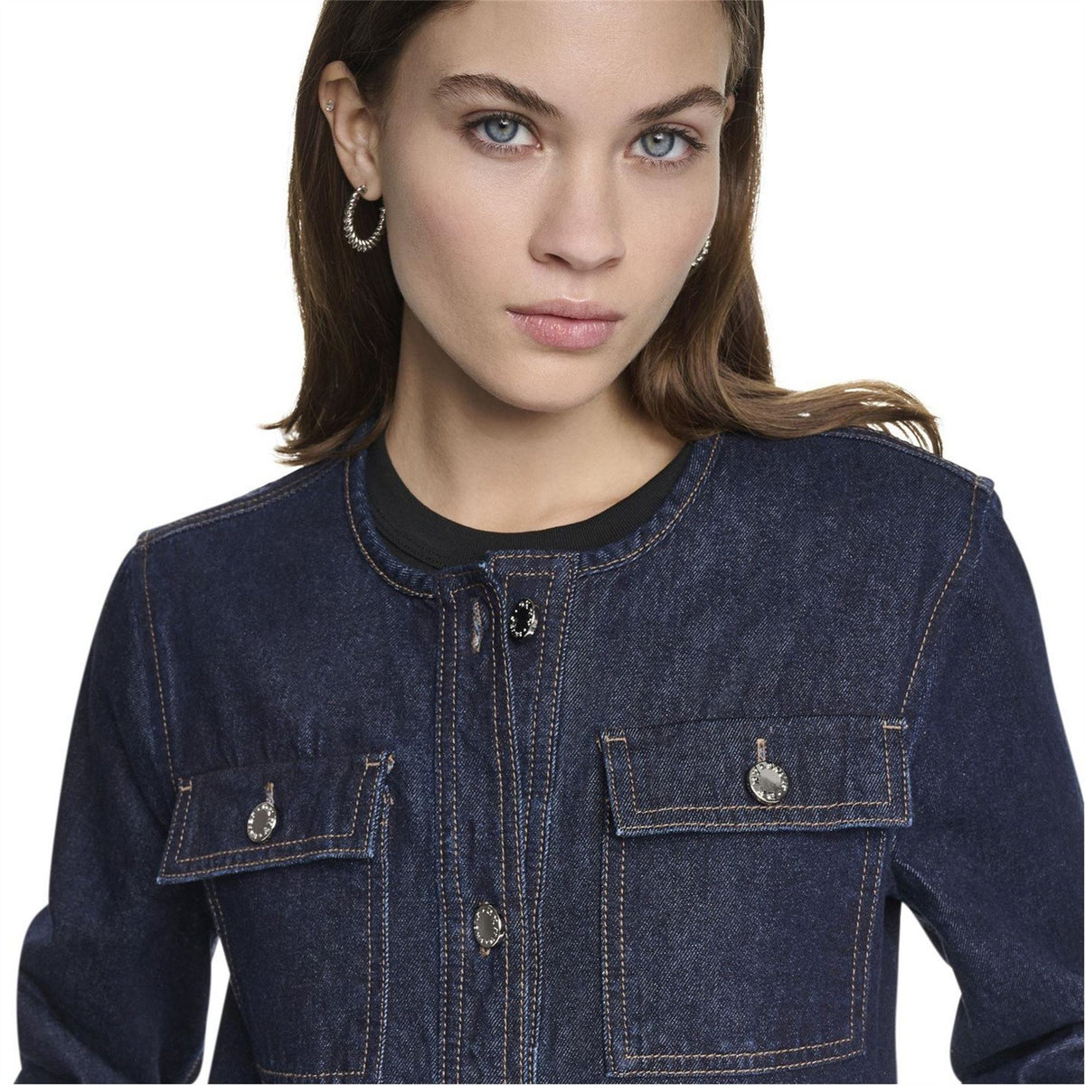 DKNY Mix Media Denim Jacket