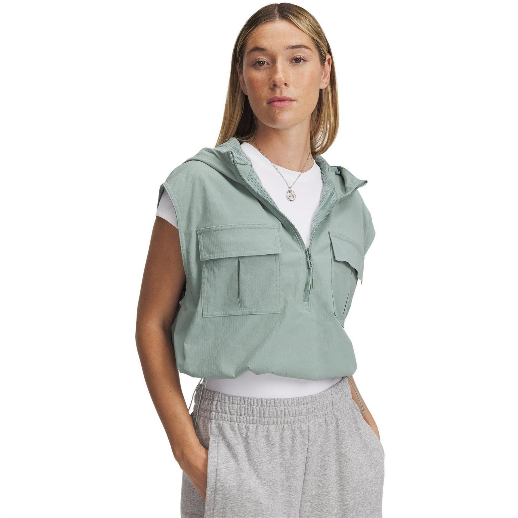 Under Armour Utility Hooded Neck Sleeveless Vest Sweatshirt