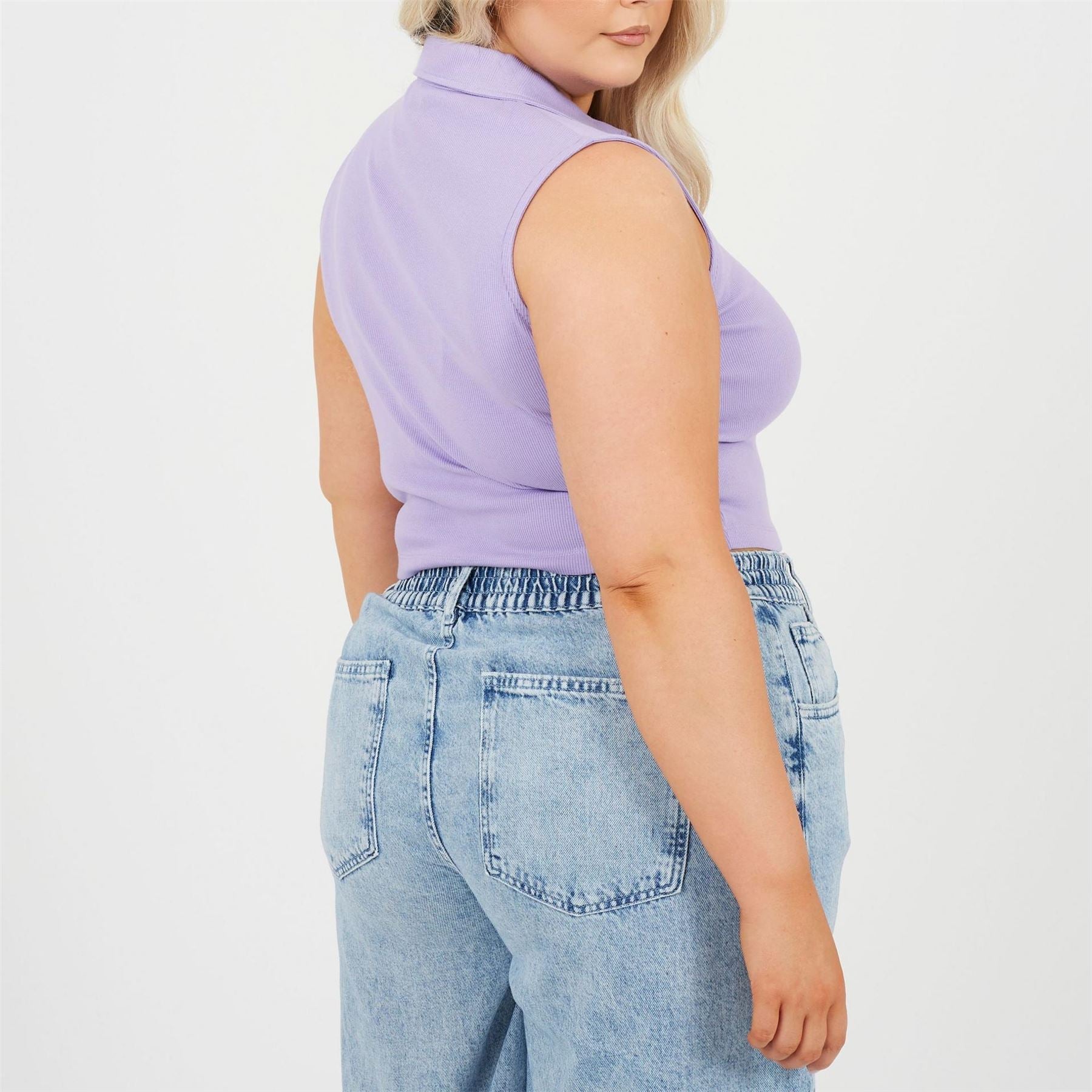 Brave Soul Womens Plus Size Vest With Collar And Buttons