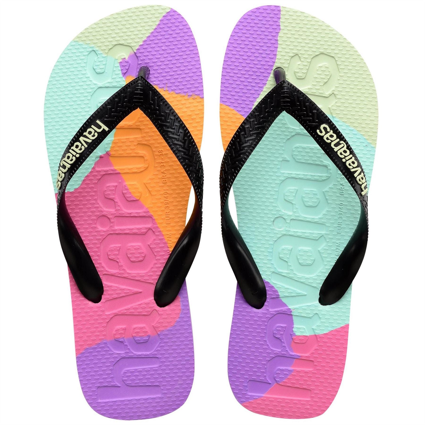 Havaianas Hav. Top Logomania Colors Ii Black Flip Flops Womens