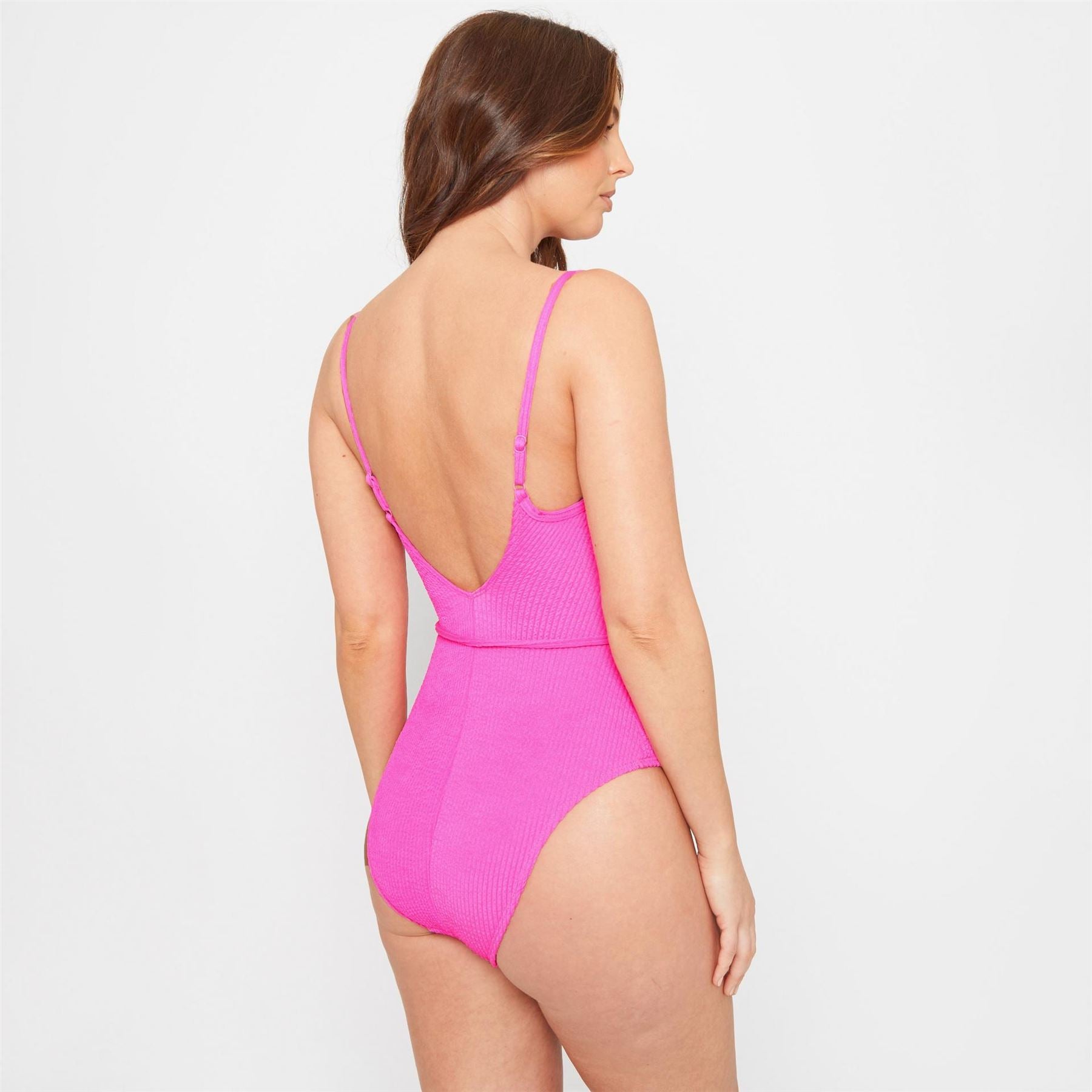 Be You Textured Belted Swimsuit