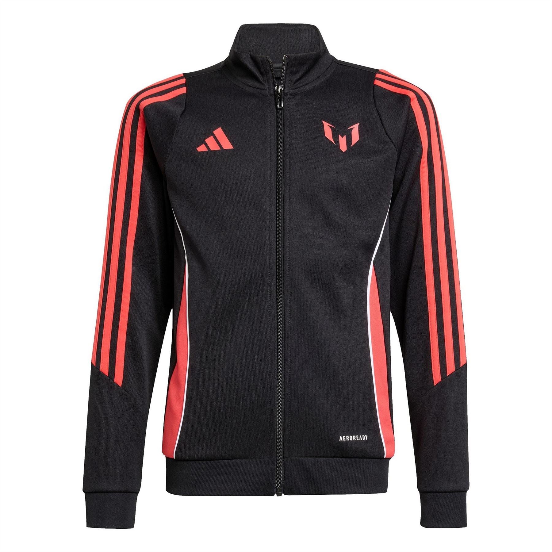 adidas Messi Three Stripes Full Zipper Ribbed Cuff Track Jacket
